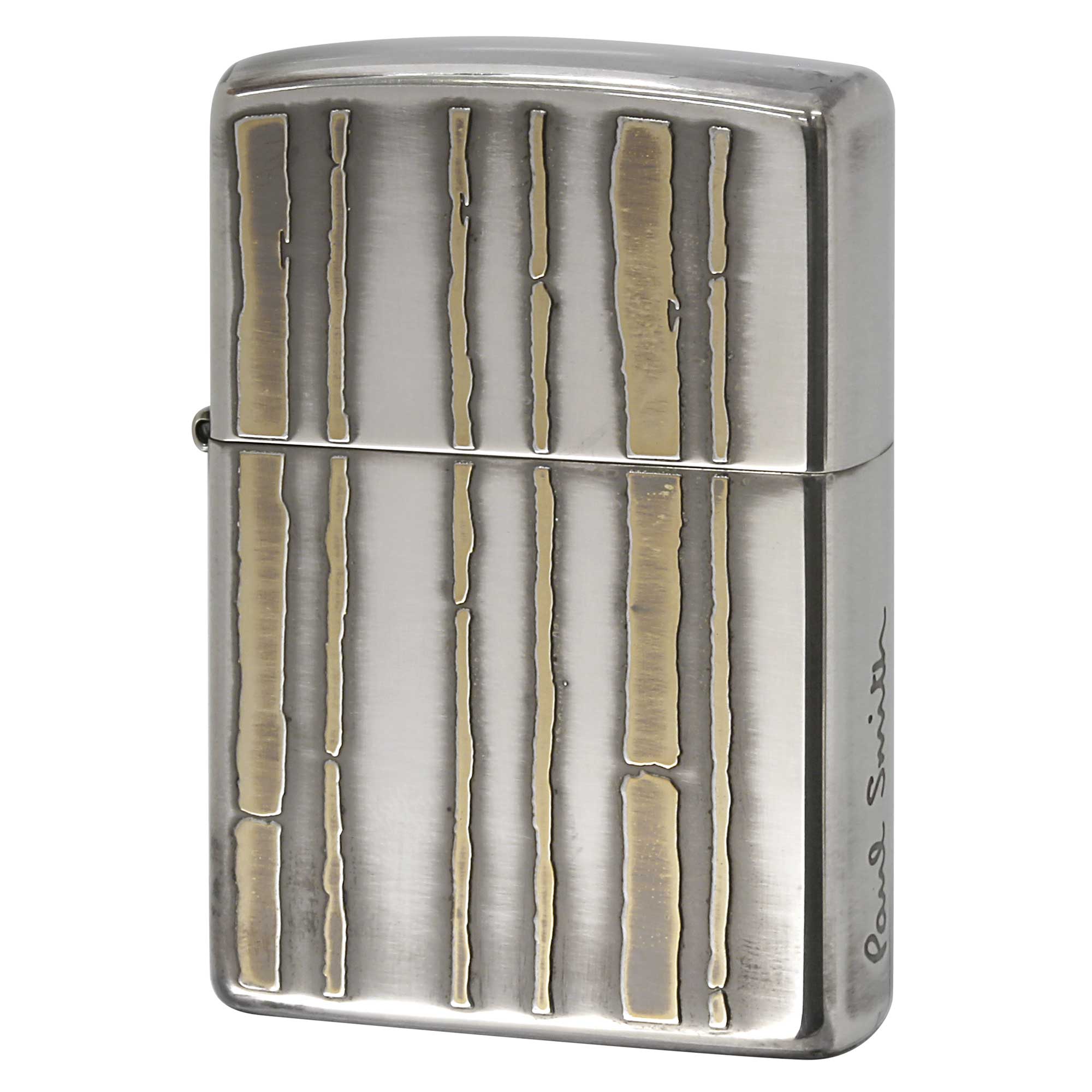 絶版/ヴィンテージ Zippo ジッポー 中古 2007年製造 ZIPPO Paul Smith Bamboo 竹 逆エッチング 盛上げ ゴールド  [S]ほぼ新品同様