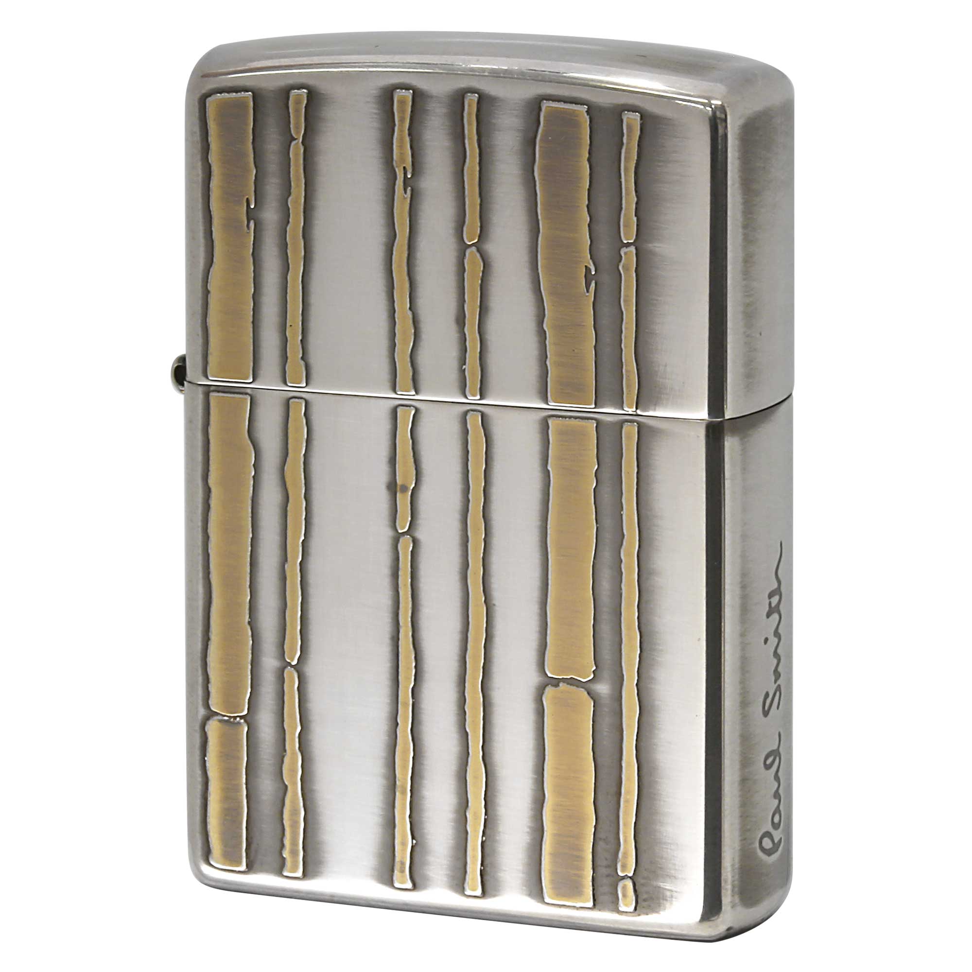 絶版/ヴィンテージ Zippo ジッポー 中古 2007年製造 ZIPPO Paul Smith Bamboo 竹 逆エッチング 盛上げ ゴールド  [S]ほぼ新品同様