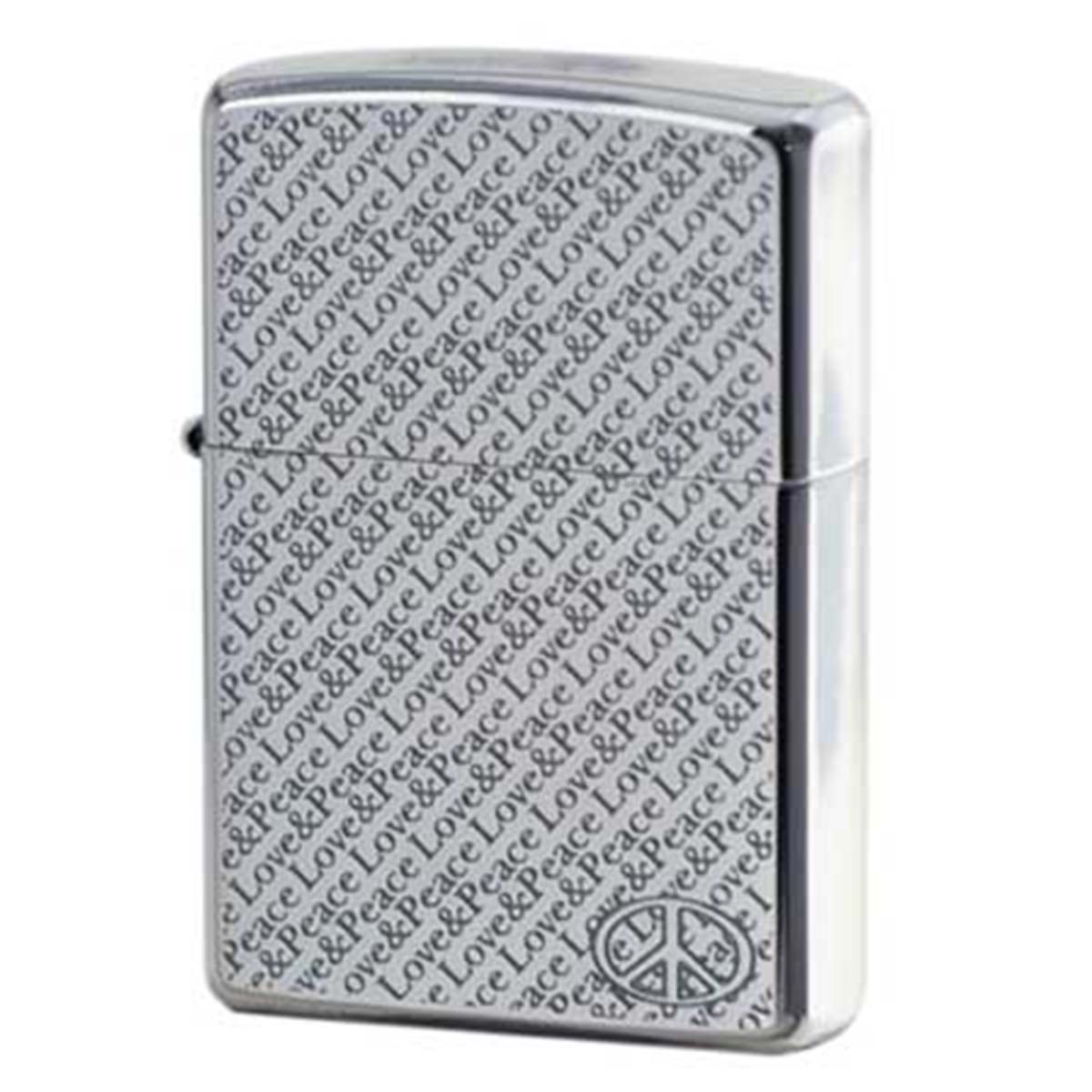 Zippo ジッポー ピースマーク ラブ＆ピース シルバーいぶし LOVE＆PEACE LAP-C メール便可