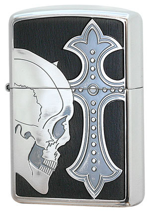 Zippo ジッポー Skull with Cross Wood SCW-A