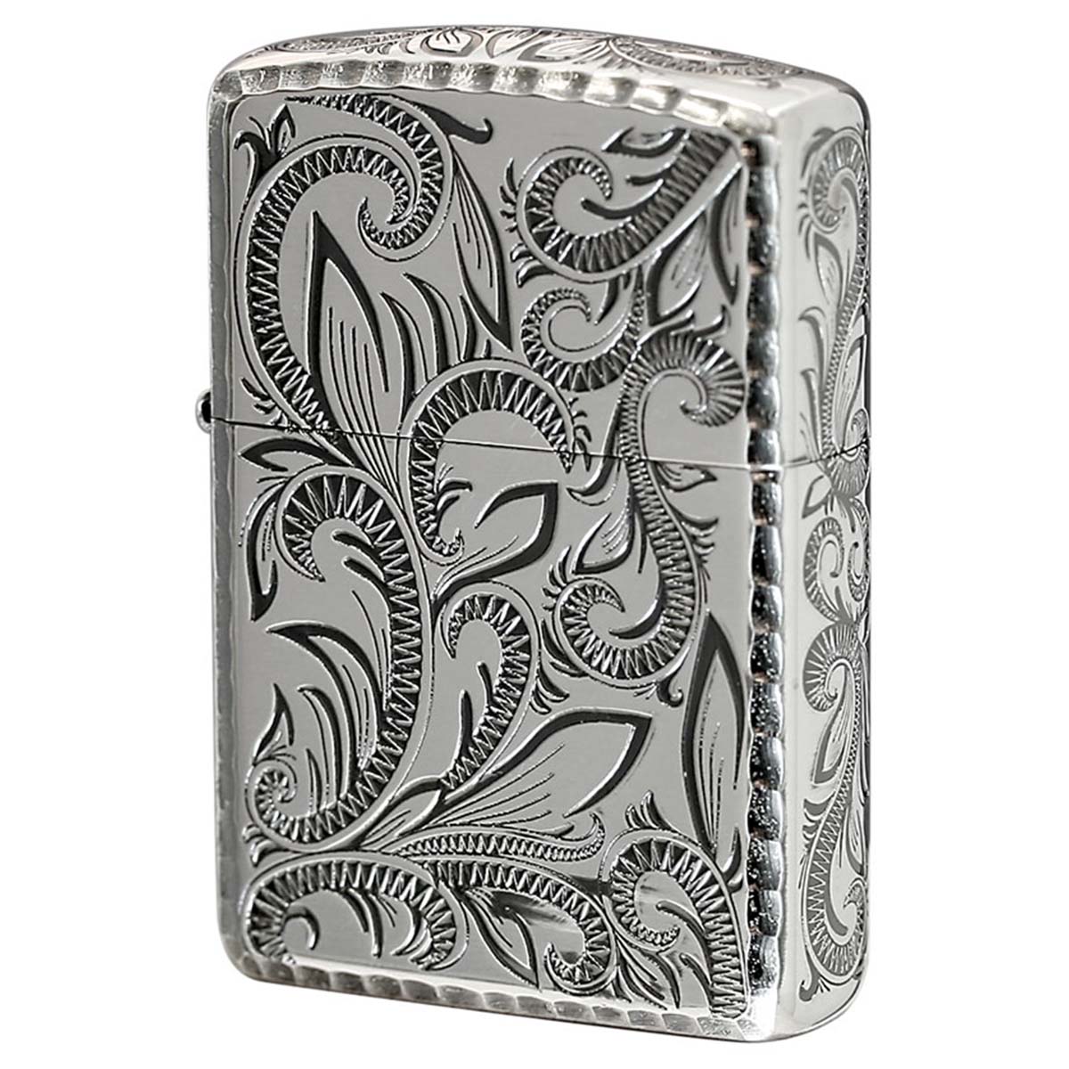 Zippo ジッポー アーマー アラベスク 唐草 コーナーリューター加工 両面加工 銀いぶし Classic Arabesque CLA-A