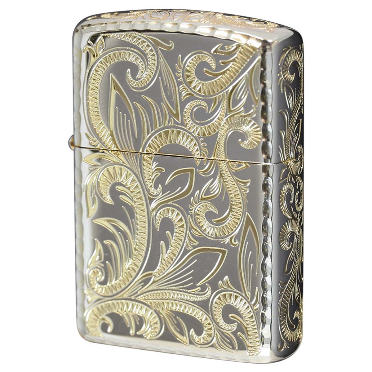 Zippo ジッポー アーマー アラベスク 唐草 コーナーリューター加工 両面加工 シルバーゴールドミラー Classic Arabesque CLA-C
