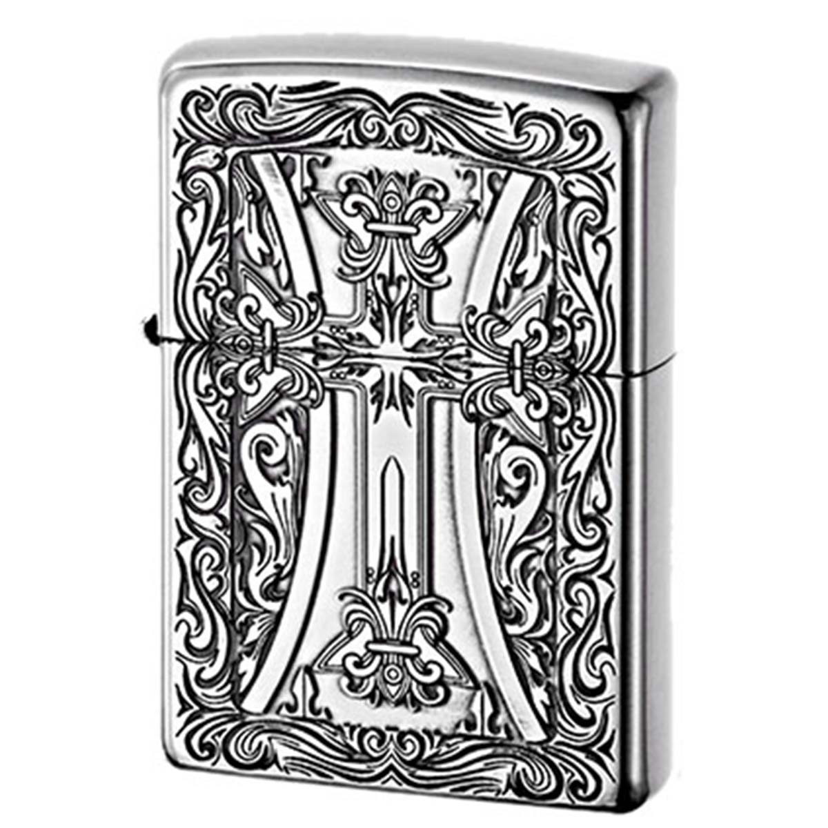 Zippo ジッポー クロス 十字架 Cross アラベスク 唐草 クラッシック クロス シルバー古美 Classic Cross A メール便可