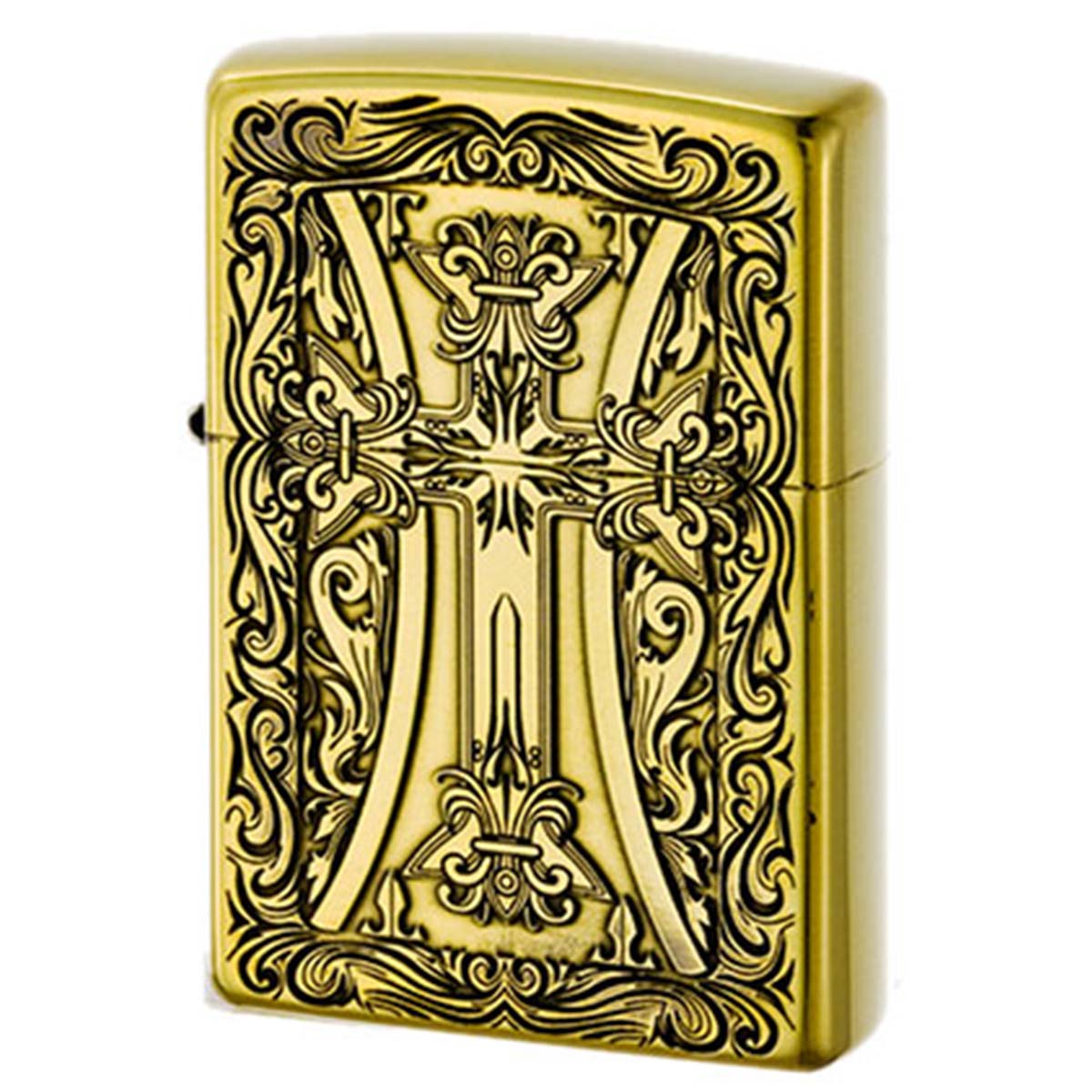 Zippo ジッポー クロス 十字架 Cross アラベスク 唐草 クラッシック クロス ブラス古美 Classic Cross B メール便可