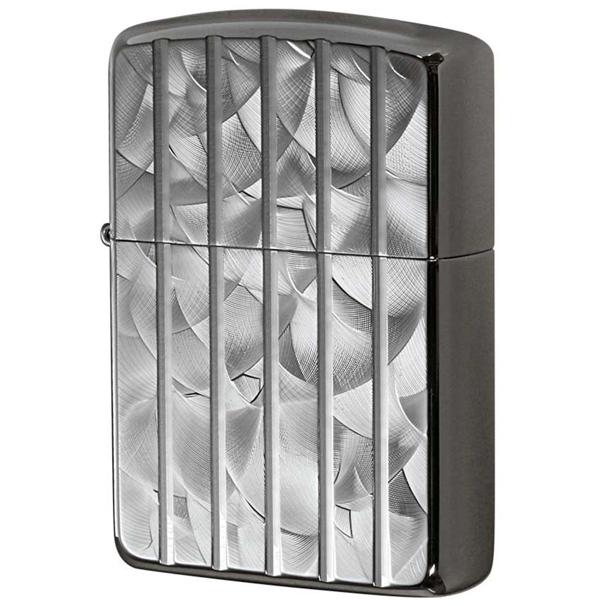 Zippo ジッポー アーマー ウェーブカット 両面加工 彫刻 銀メッキ ARMOR Wave Cut 162SWCA