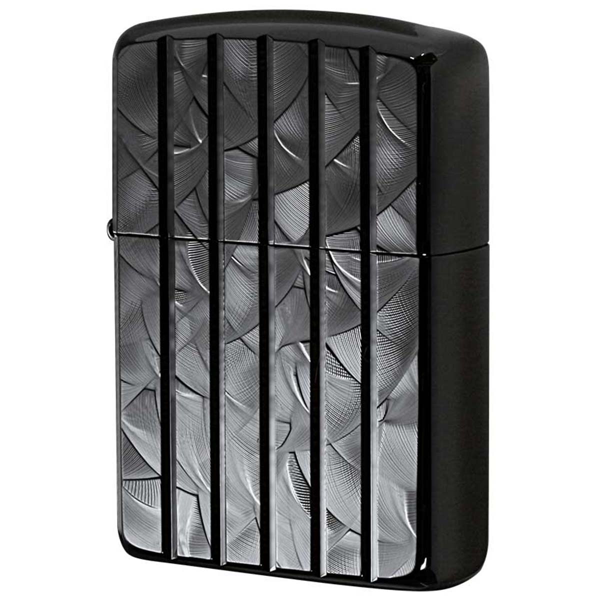 Zippo ジッポー アーマー ウェーブカット 両面加工 彫刻 ブラックニッケル ARMOR Wave Cut 162BWCA