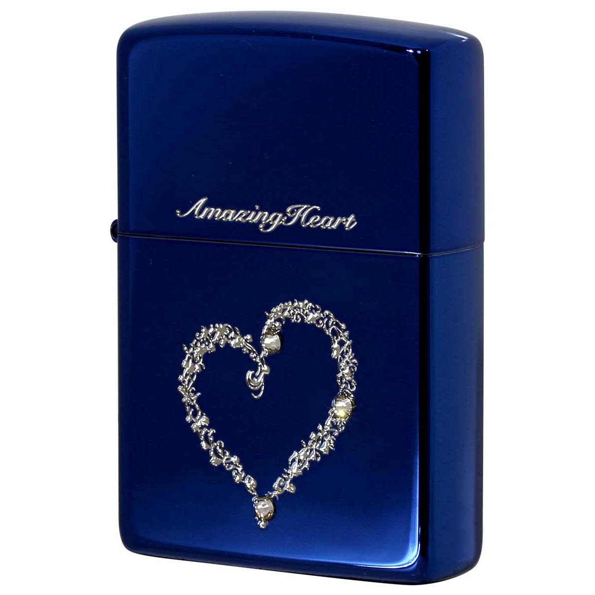 Zippo ジッポー アメージングハート スワロフスキー ブルー Amazing Heart BL メール便可