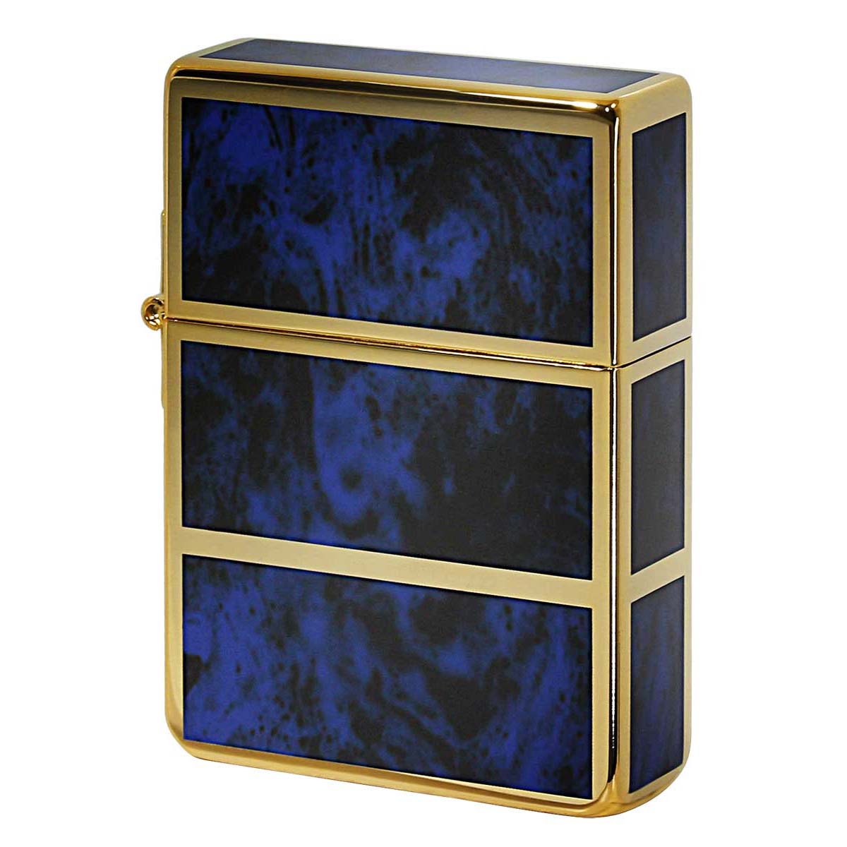 Zippo ジッポー 1935レプリカ マーブル 4面加工 1935EPG ブルー シリアル番号 ゴールドタンク BL