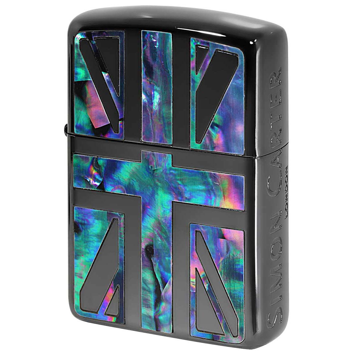 Zippo ジッポー アーマー サイモンカーター シェル 貝 インレイ 象嵌 ユニオンジャック ARMOR SIMON CARTER  Union Jack Shell　 SCP-SBK