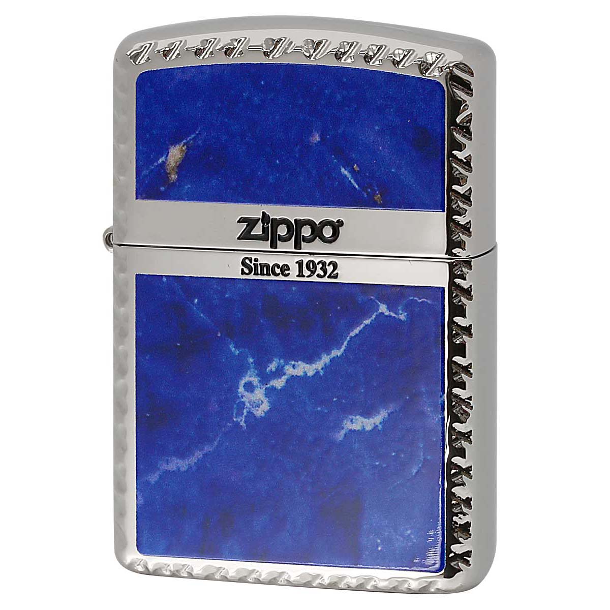 Zippo ジッポー アーマー 大理石調 マーブル柄 ブルー クロスコーナカット 両面加工 Cross Cut Series MBL