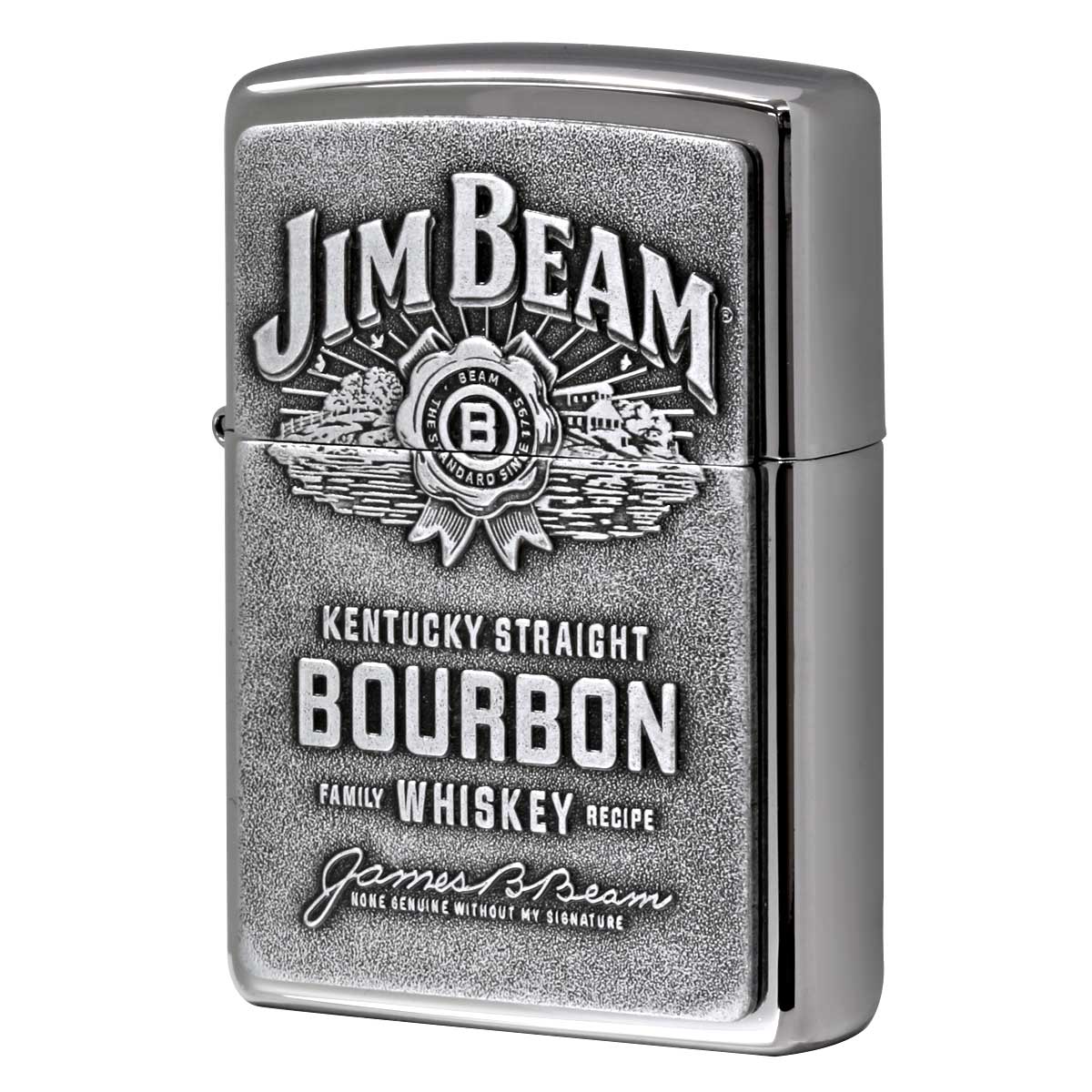 Zippo ジッポー ジムビーム 酒 ロゴ クロムメッキ エンブレム貼り Jim Beam Pewter Emblem 250JB.928