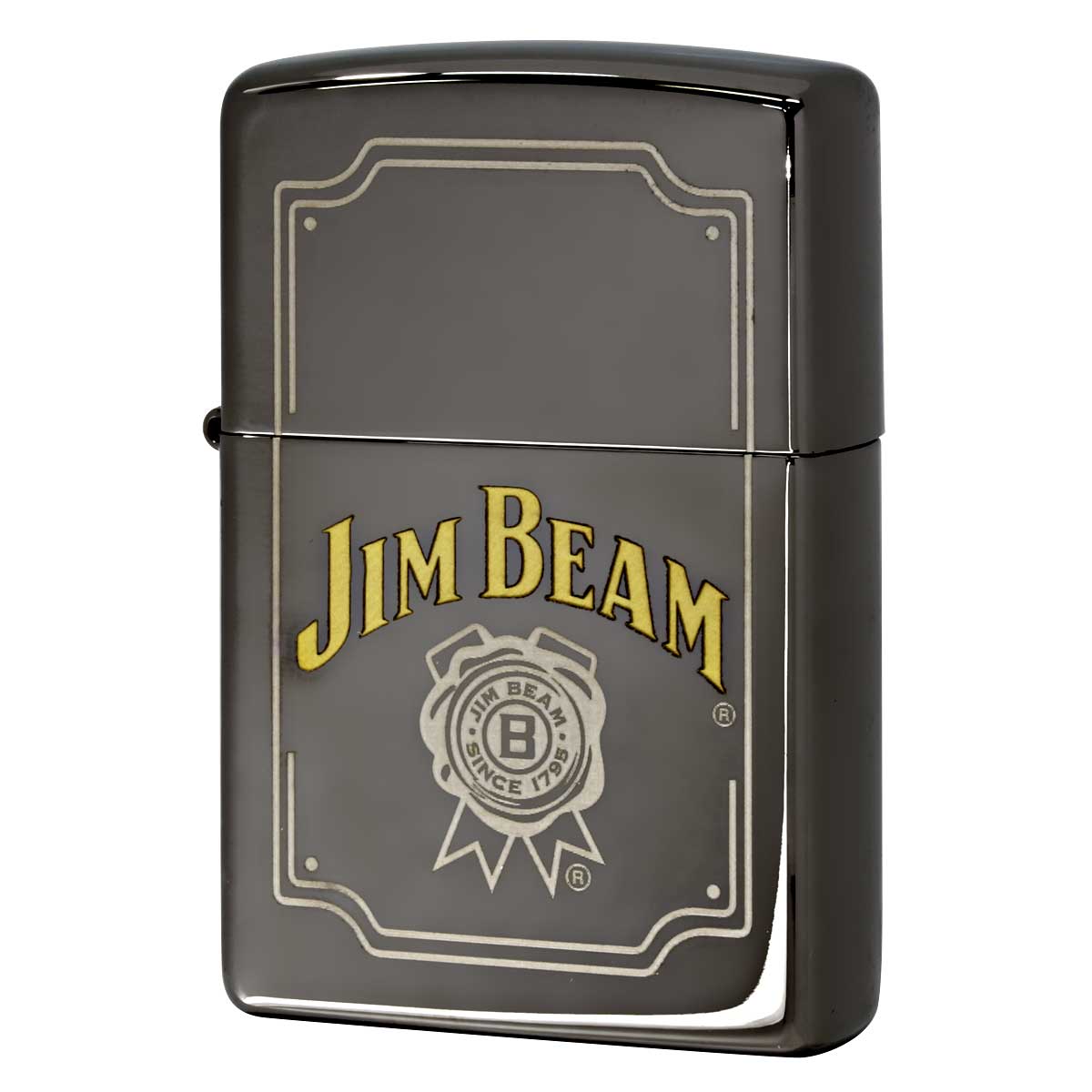 Zippo ジッポー ジムビーム 酒 ロゴ シール Jim Beam Seal ブラックアイス 鏡面 ポリッシュ 29770 メール便可