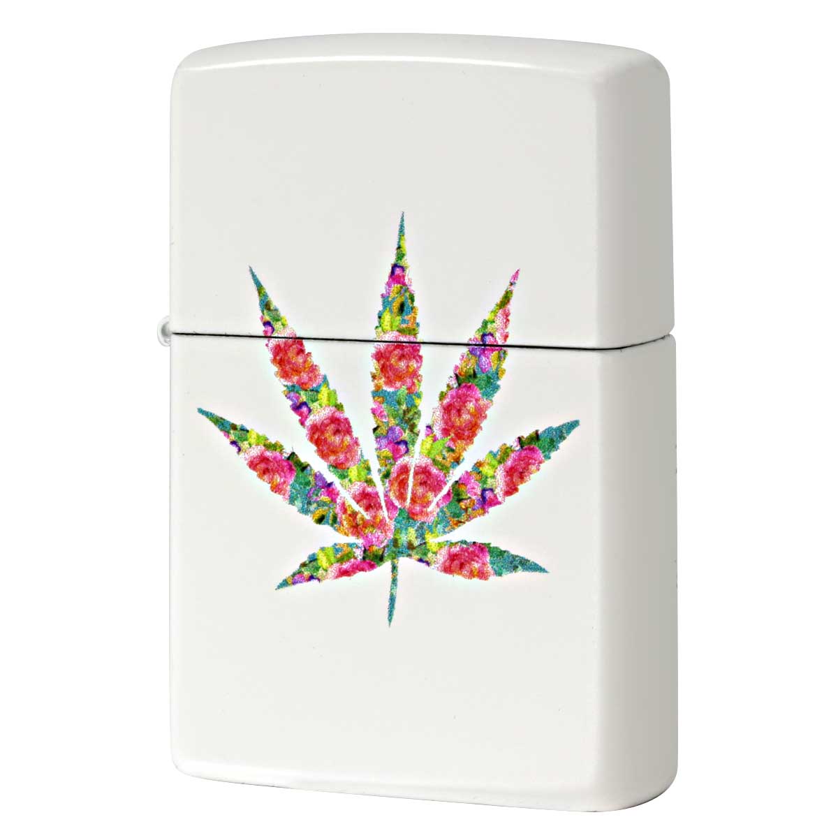 Zippo ジッポー マリファナ リーフ 葉 Counter Culture Floral Weed ホワイトマット 29730 メール便可