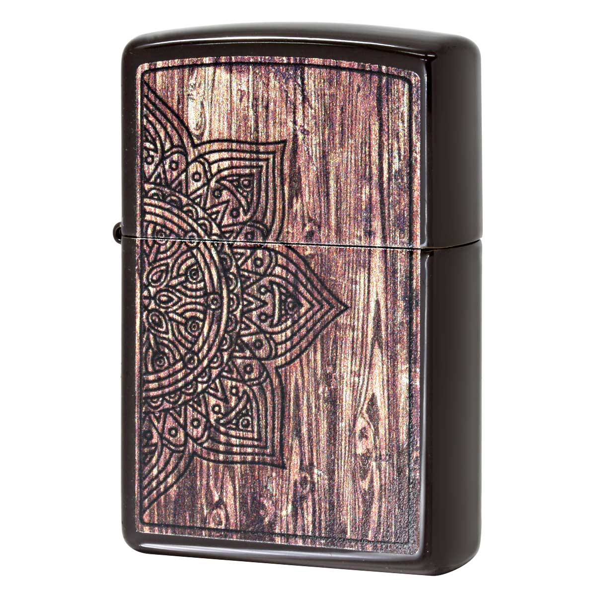 Zippo ジッポー まんだら 曼荼羅 ウッド風 Wood Mandala ブラウンコーティング 49184 メール便可