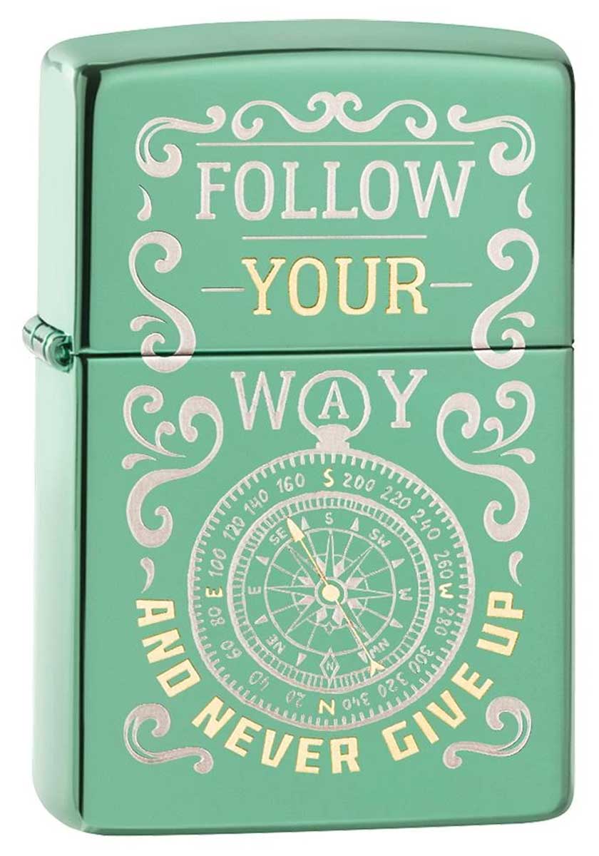 Zippo ジッポー Follow Your Way Never Give Up Compass 49161 メール便可