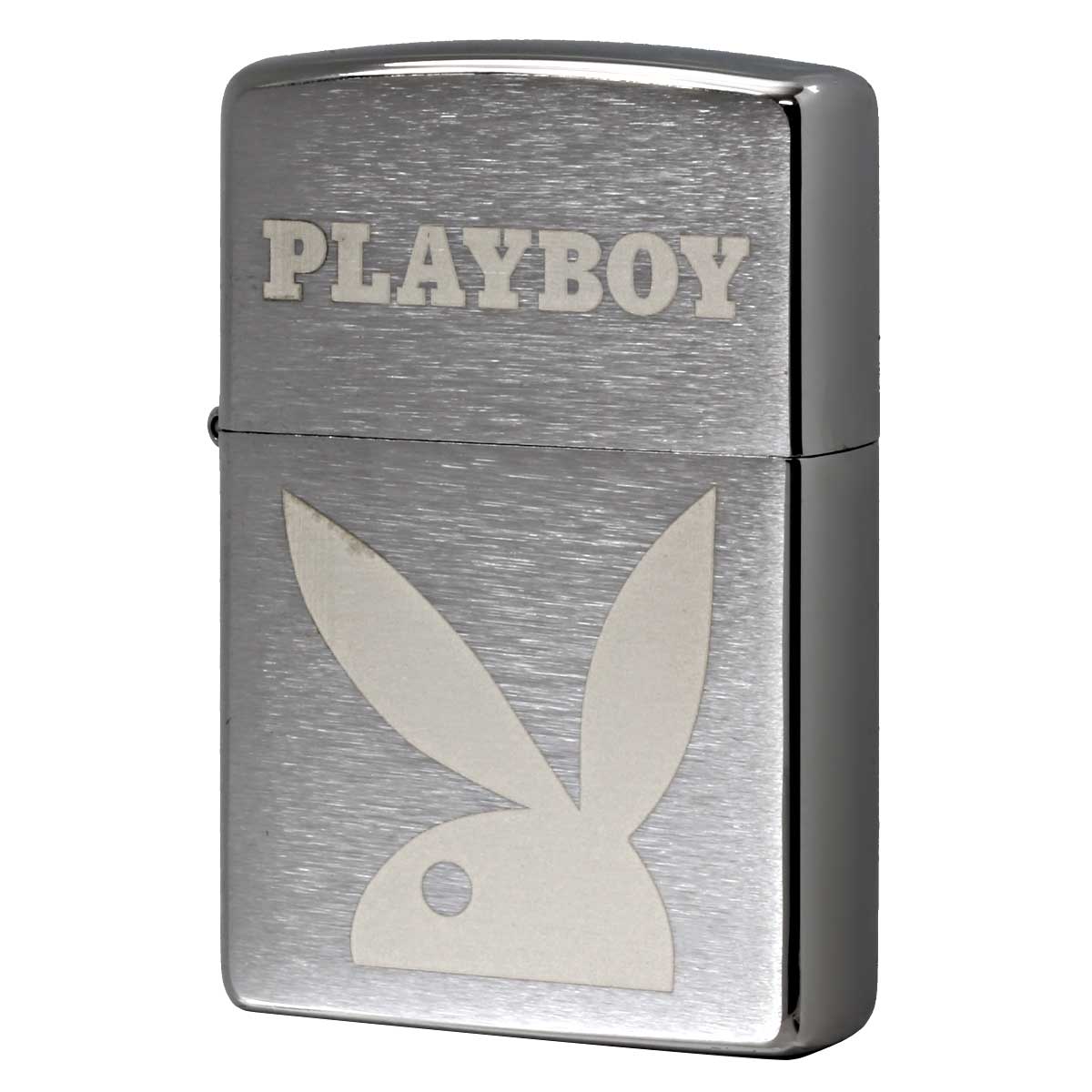 Zippo ジッポー プレイボーイ バニー うさぎ ロゴ Play boy ブラッシュドクローム 49831 メール便可