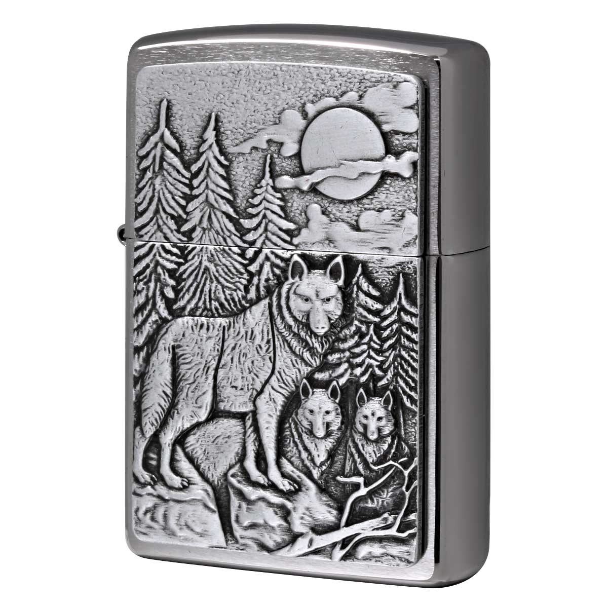 Zippo ジッポー 狼 ティンバーウルブズ Timberwolves Emblem ブラッシュドクローム 20855 メール便可