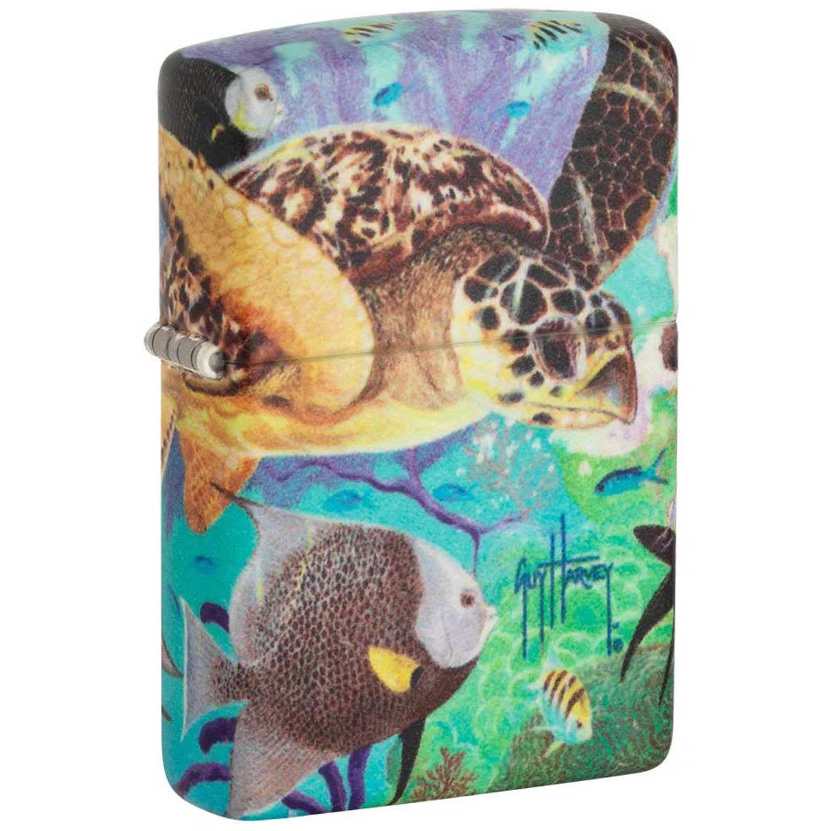 Zippo ジッポー ガイ ハーベイ 海 ウミガメ 海洋生物 Guy Harvey Scene 蓄光 全面塗装 49819 メール便可