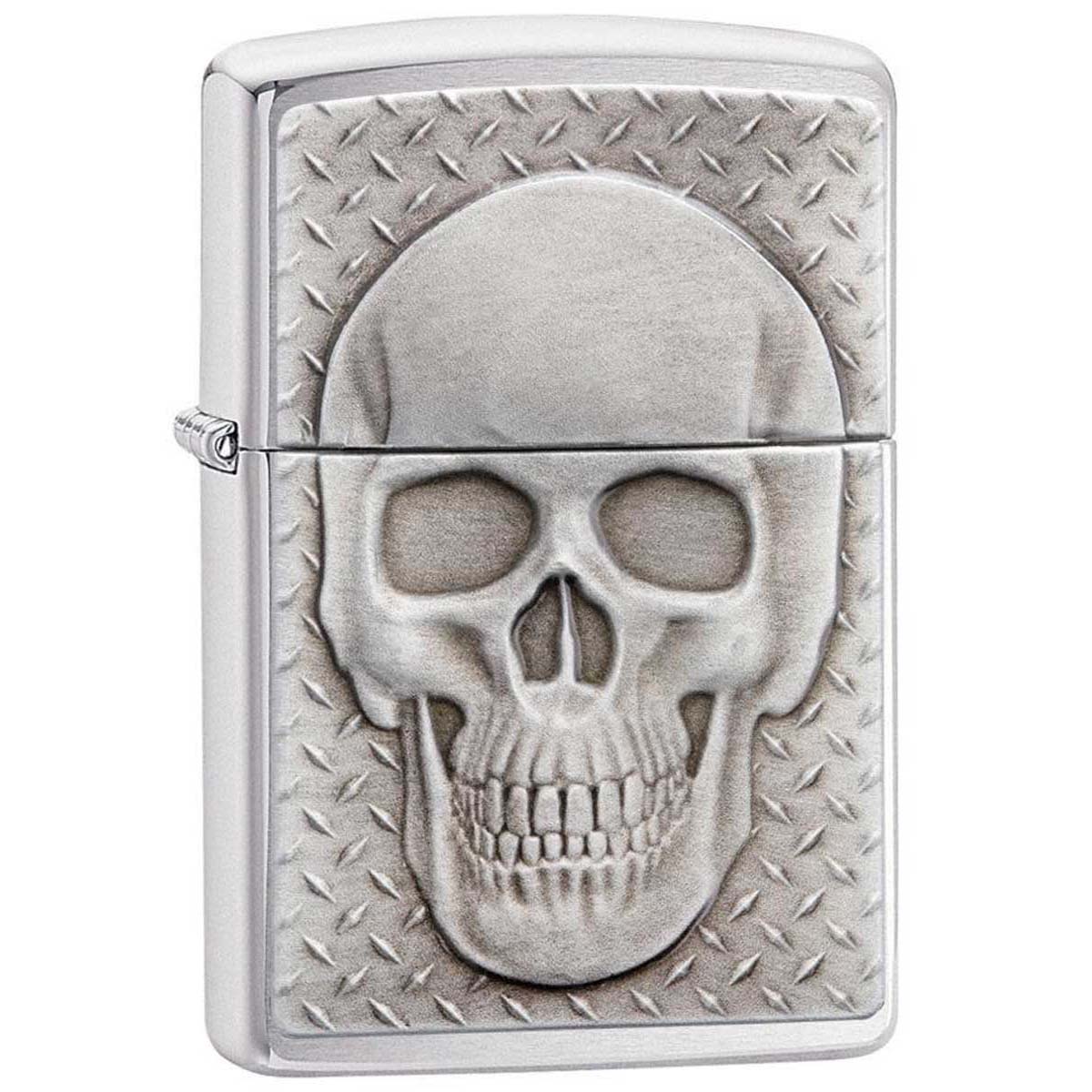 Zippo ジッポー スカル ドクロ 骸骨 Skull with Brain Surprise エンブレム貼り ブラッシュドクローム 29818