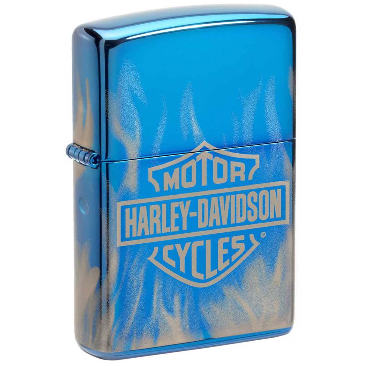 Zippo ジッポー ハーレーダビッドソン アメリカモデル バイク 二輪 モーターサイクル  Harley Davidson 360度連続加工 ロゴデザイン サファイア 49469