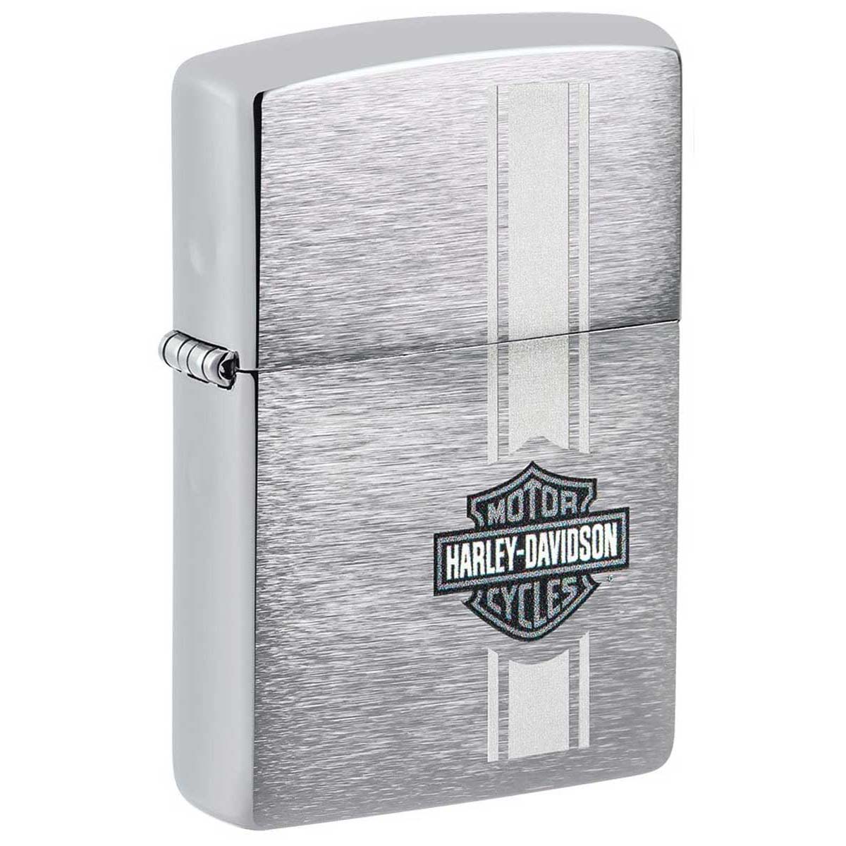 Zippo ジッポー ハーレーダビッドソン ロゴ アメリカモデル バイク 二輪 モーターサイクル  Harley Davidson ブラッシュドクローム 49828 メール便可