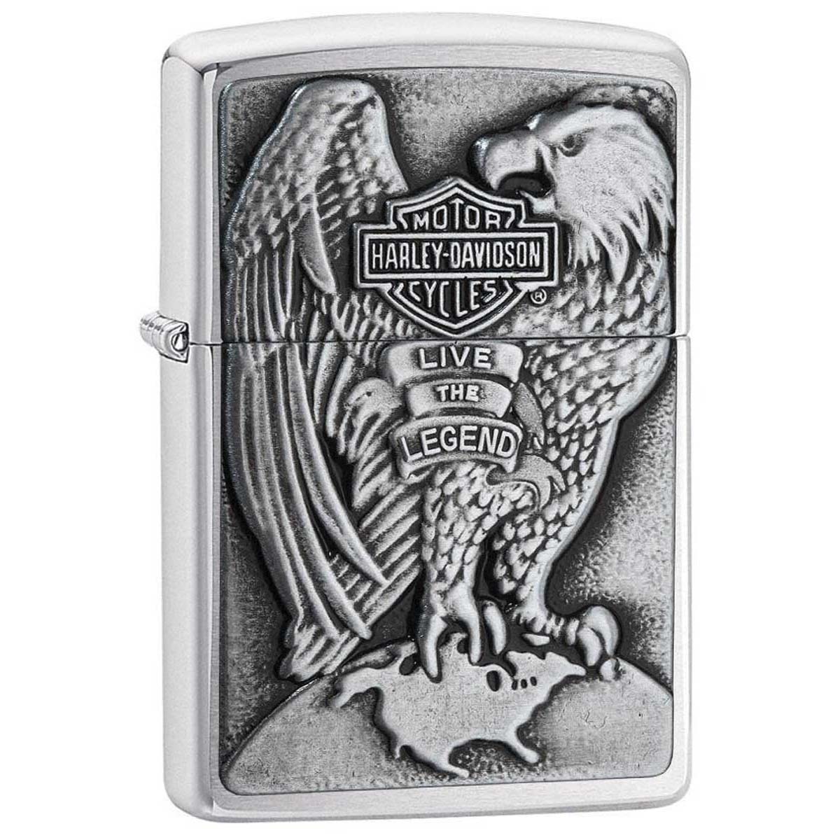 Zippo ジッポー ハーレーダビッドソン ロゴ アメリカモデル バイク 二輪 モーターサイクル  Harley Davidson EMBLEM ブラッシュドクローム 200HD.H231
