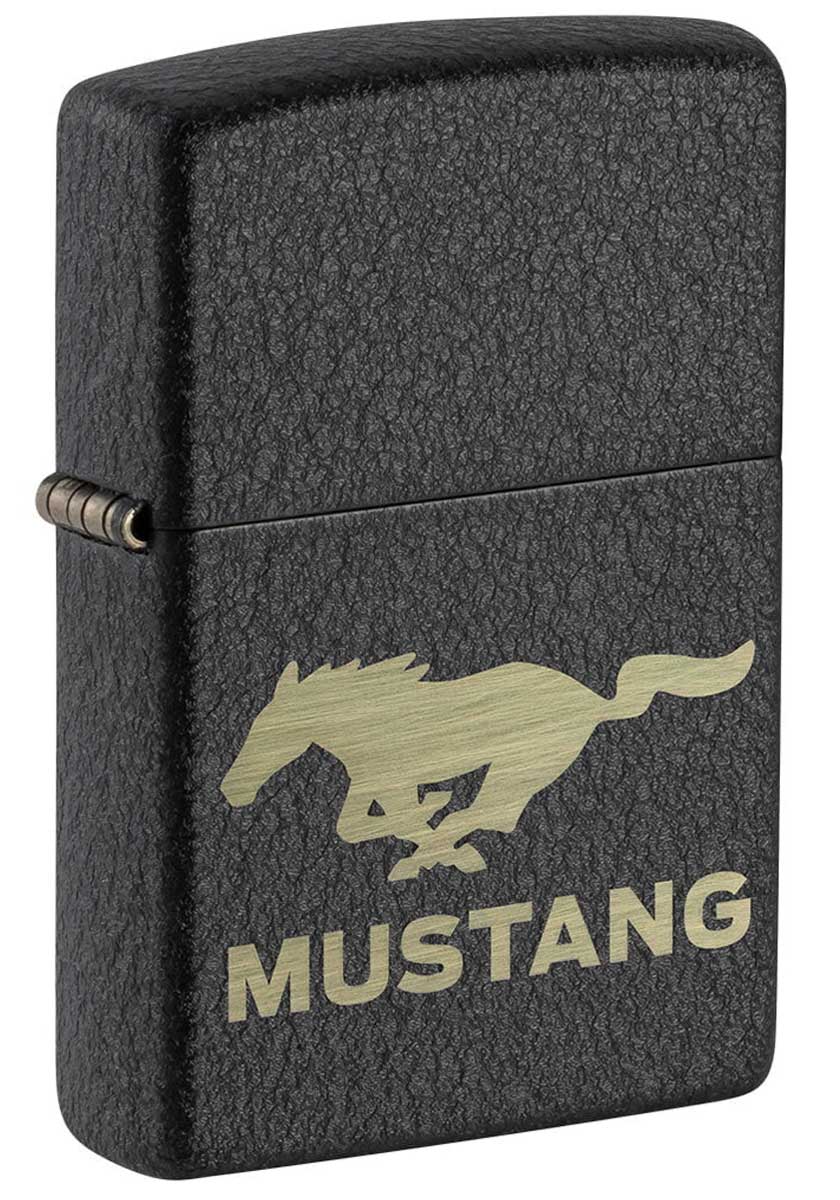 Zippo ジッポー マスタング ロゴ フォード アメリカ 自動車 Ford MUSTANG ブラッククラックル 49827 メール便可