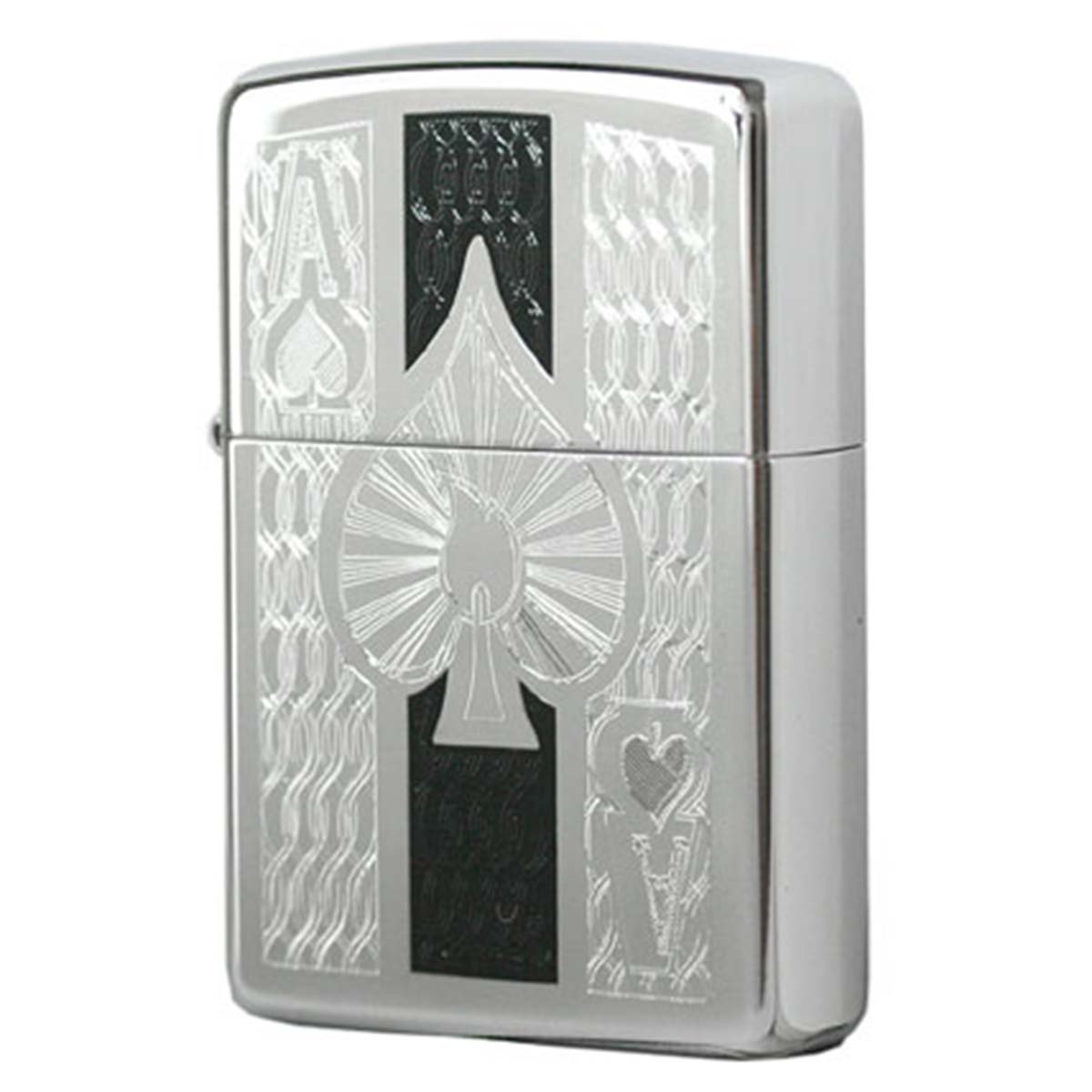 Zippo ジッポー トランプ柄 エース 彫刻 Zippo Ace 鏡面 ポリッシュ クローム 24196 メール便可