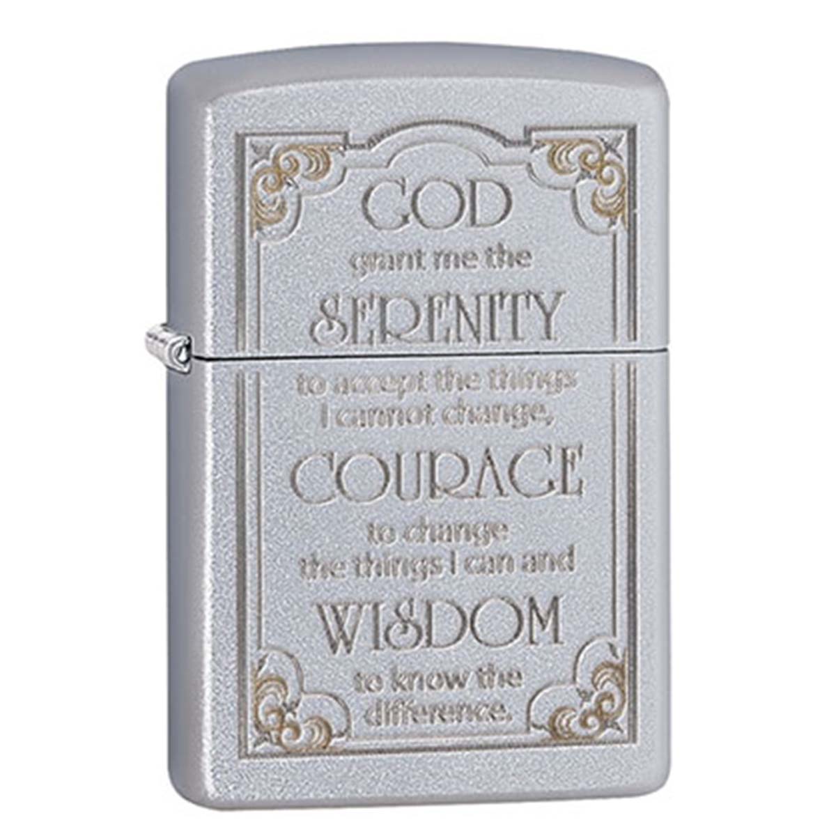 Zippo ジッポー ニーバーの祈り SERENITY PRAYER サテンクローム 28458 メール便可