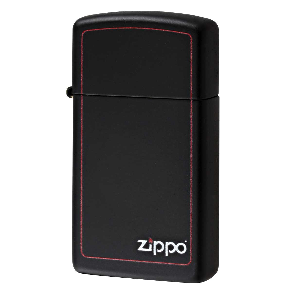 Zippo ジッポー スリム ブラック ボーダーライン ジッポ ロゴ SLIM Black Z-Boader ブラックマット 1618ZB メール便可