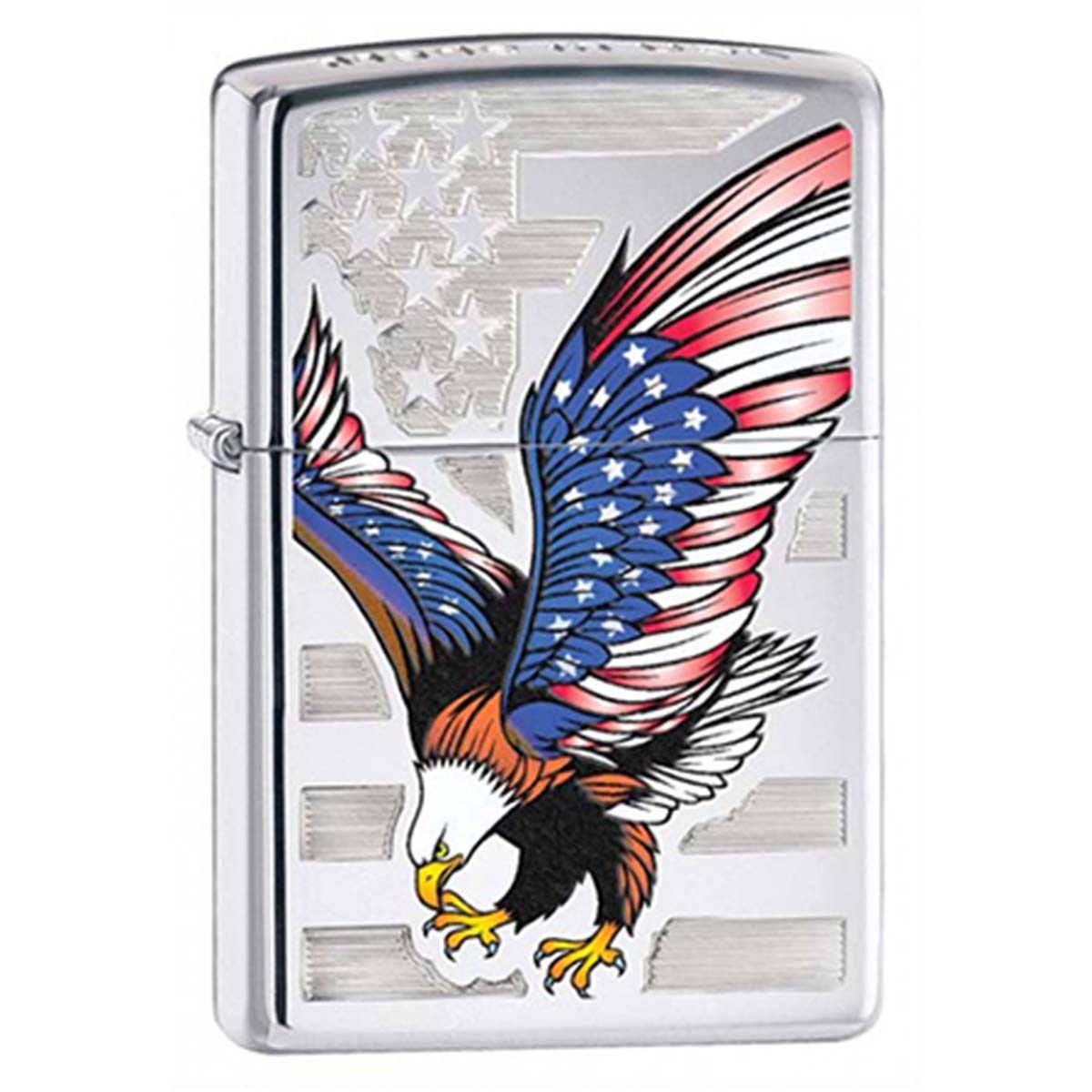 Zippo ジッポー アメリカンイーグル アメリカ国旗 クラウンスタンプ American Eagle Top Stamp 鏡面 ポリッシュ クローム 28449 メール便可