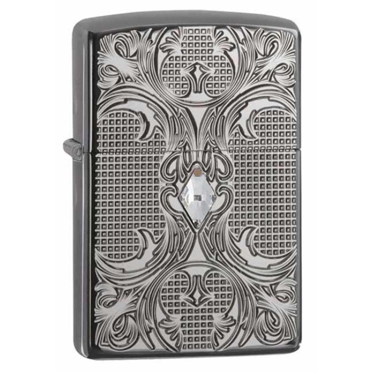 Zippo ジッポー 結晶格子 Crystal Lattice ブラックアイス 鏡面 ポリッシュ PVD加工 28956 メール便可