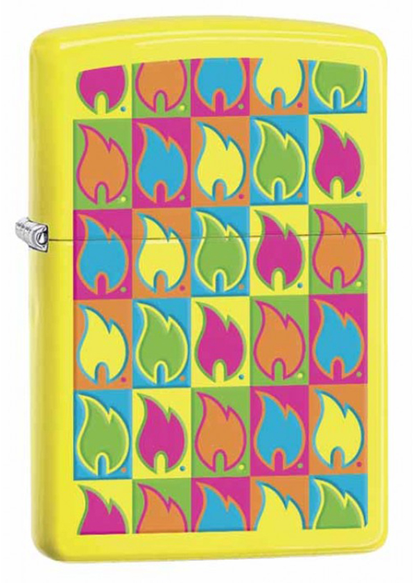 Zippo ジッポー Zippo Flames Neon Yellow 28954 メール便可