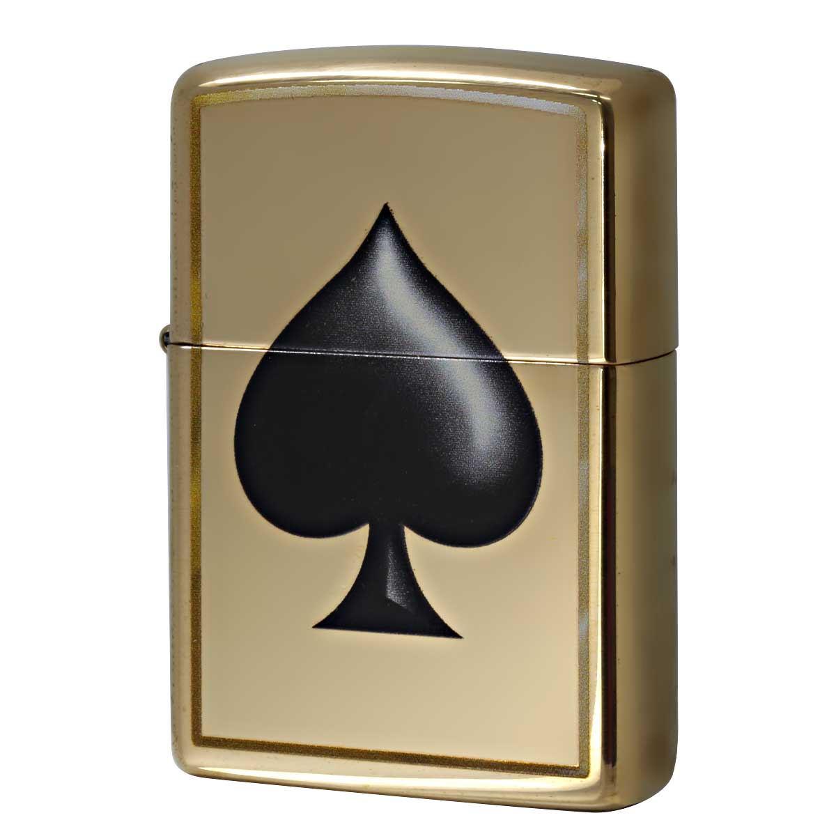 Zippo ジッポー トランプ柄 スペード Black Spade 鏡面 ポリッシュ ブラス 29094 メール便可