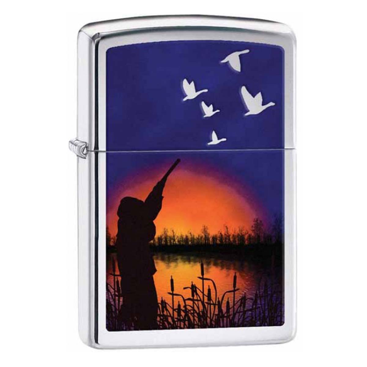 Zippo ジッポー 水鳥猟 ダック ハンティング Duck Hunting 鏡面 ポリッシュ クローム 29076 メール便可