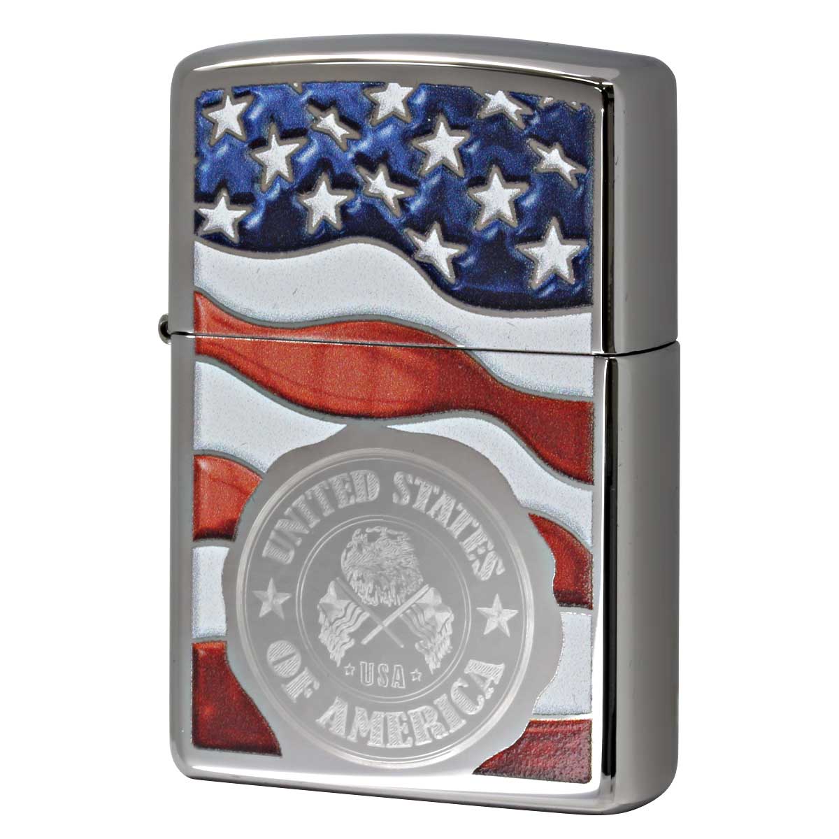 Zippo ジッポー アメリカ国旗 American Stamp on Flag 鏡面 ポリッシュ クローム 29395 メール便可