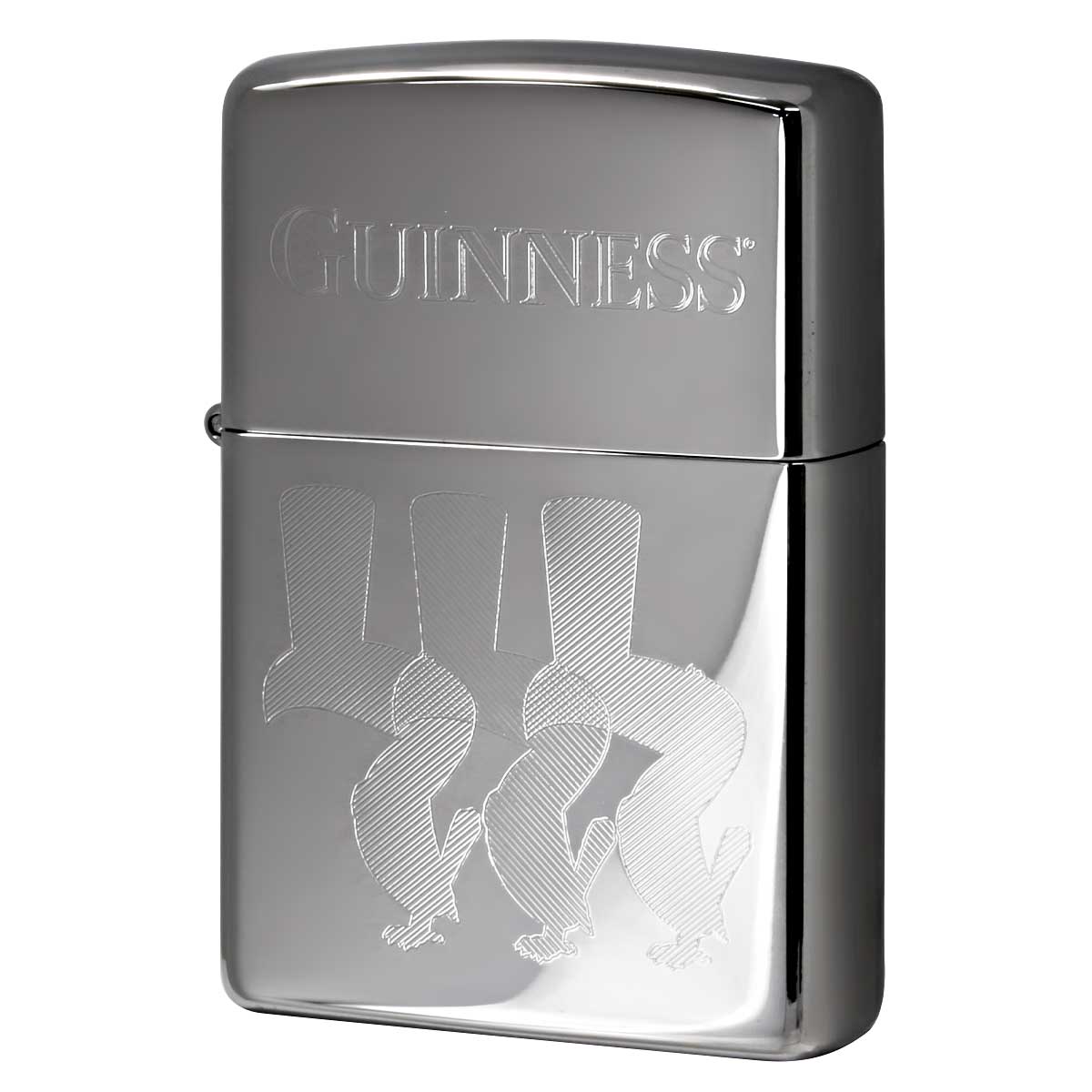 Zippo ジッポー ギネスビール 酒 ロゴ トゥーカン Guiness Beer Engraved Toucan Birds 鏡面 ポリッシュ クローム 29648 メール便可