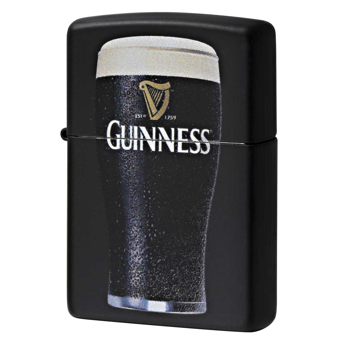 Zippo ジッポー ギネスビール 酒 ロゴ グラス Guiness Beer Pint Glass ブラックマット 29649 メール便可