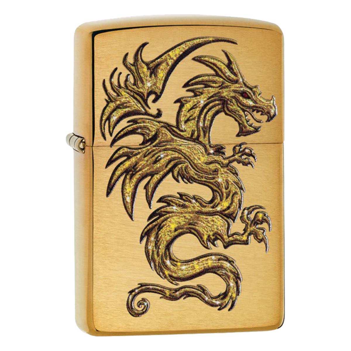 Zippo ジッポー 龍 ゴールド ドラゴン Gold Dragon ブラッシュド ブラス 29725 メール便可