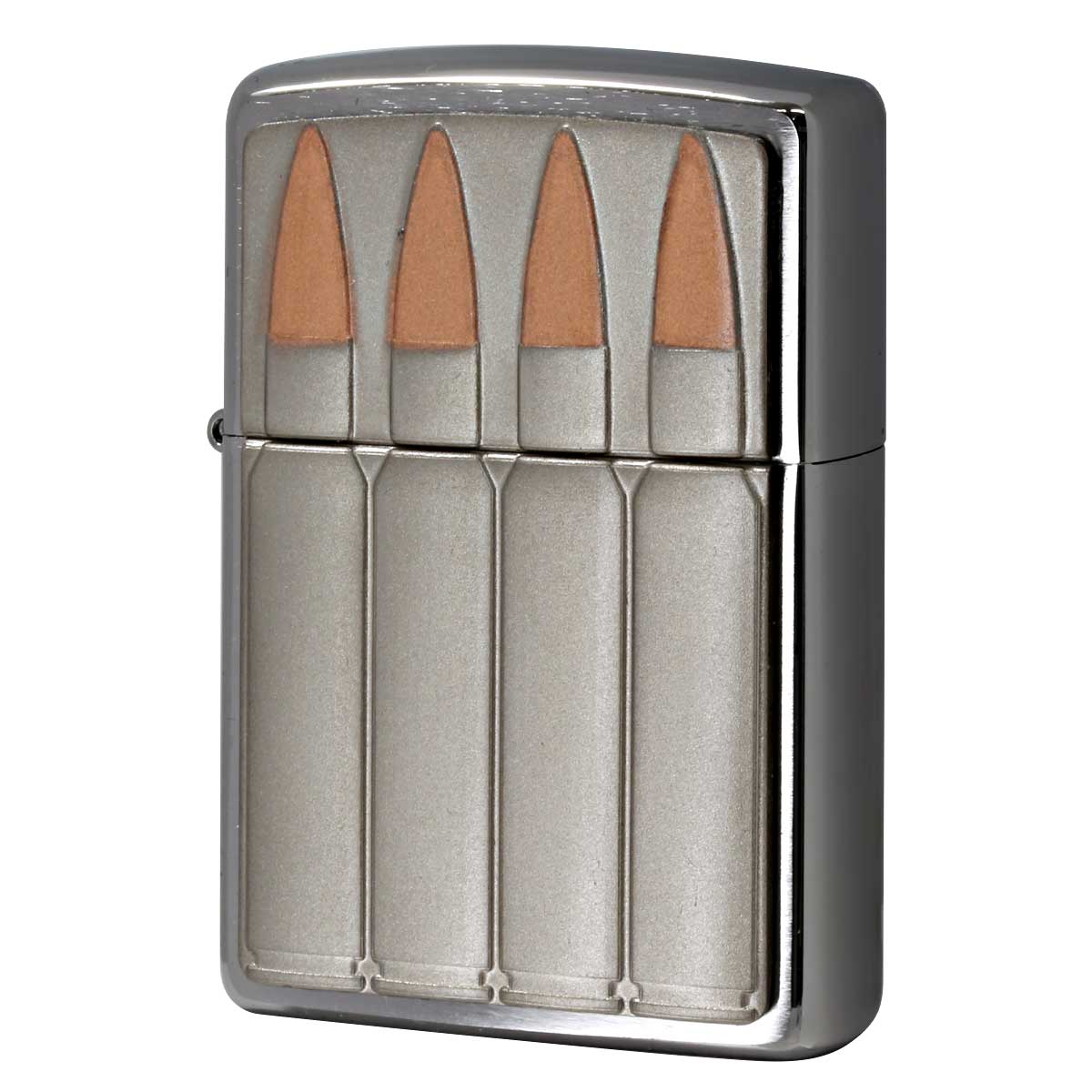 Zippo ジッポー 弾丸 銃弾 Bullets Emblem エンブレム貼り ブラッシュドクローム 29821 メール便可
