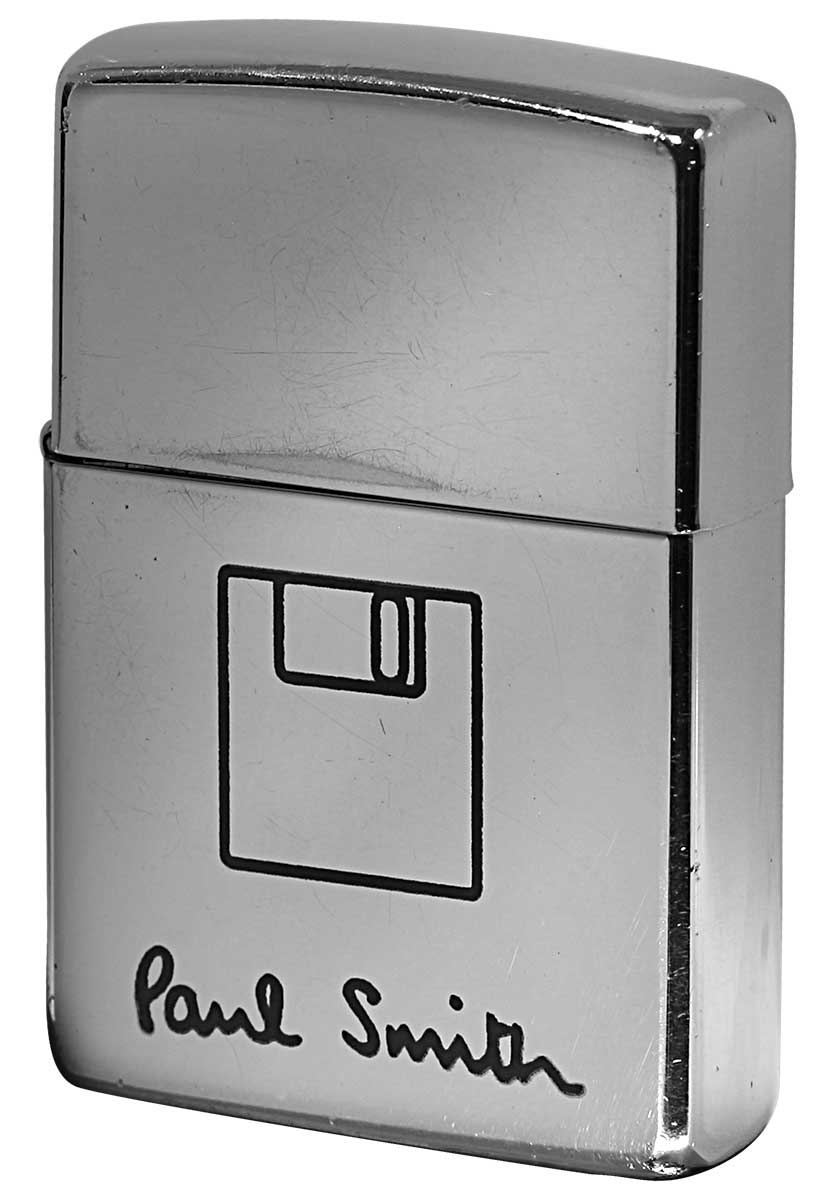 Zippo ジッポー 中古・Paul Smith ポール・スミス 箱なし 保証書なし 傷あり 1997年製造  フロッピーディスク メール便可