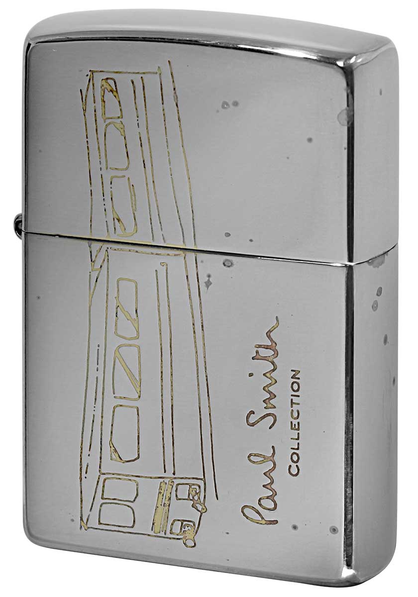 Zippo ジッポー 中古・Paul Smith ポール・スミス 箱なし 保証書なし 傷あり 2001年製造  Train メール便可