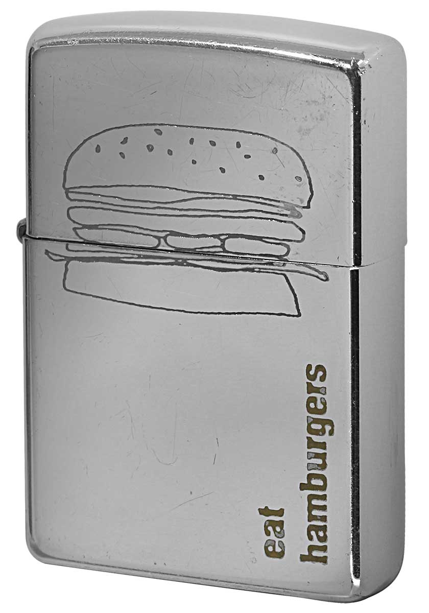 Zippo ジッポー 中古・Paul Smith ポール・スミス 箱なし 保証書なし 傷あり 2001年製造  ハンバーガー メール便可