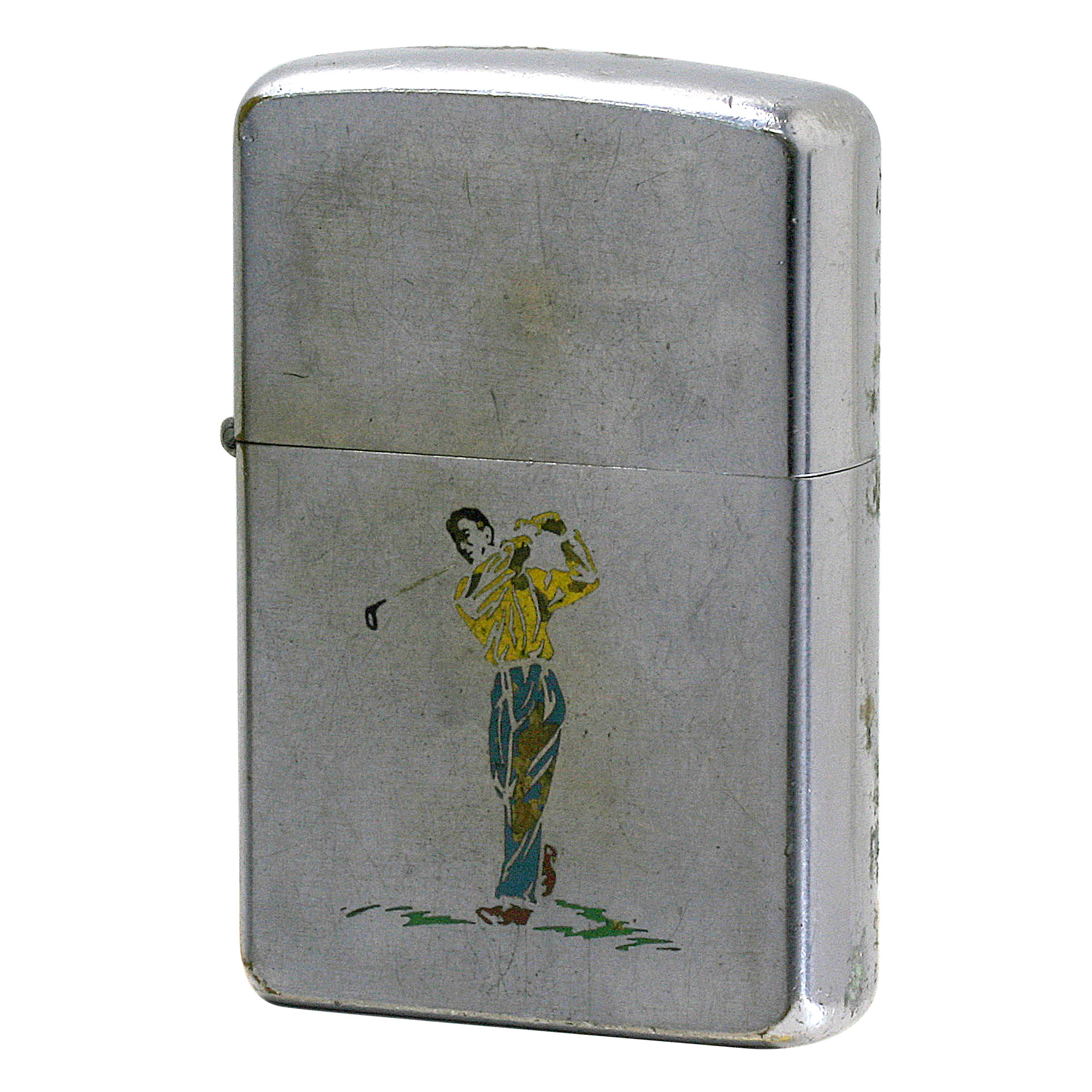 絶版/ヴィンテージ Zippo ジッポー 中古 1960年製造 スポーツシリーズ ゴルファー  [C]使用感あり傷汚れあり
