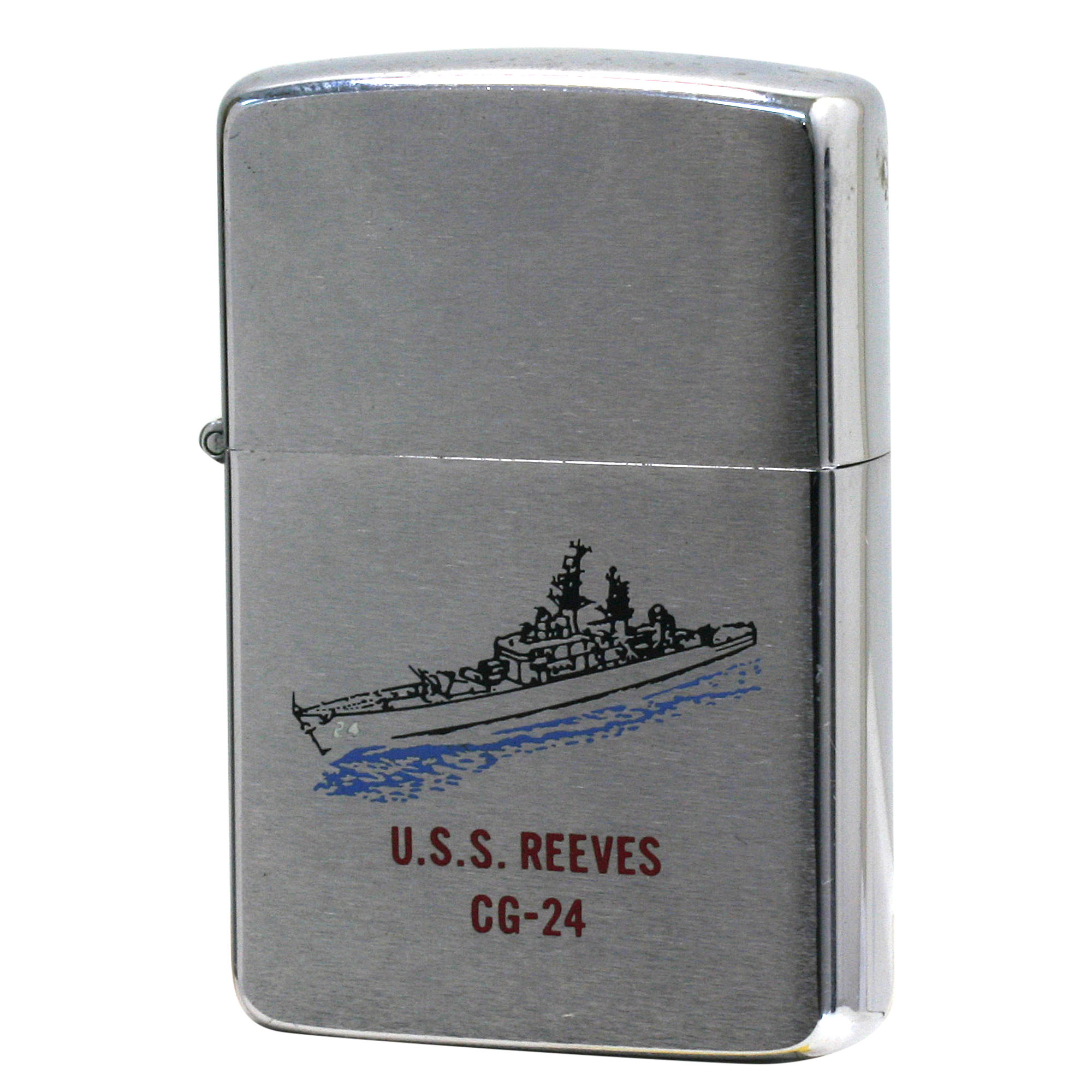 絶版/ヴィンテージ Zippo ジッポー 中古 1985年製造 USS Reeves, CG-24 米海軍 巡洋艦  [A]使用感少なく状態が良い