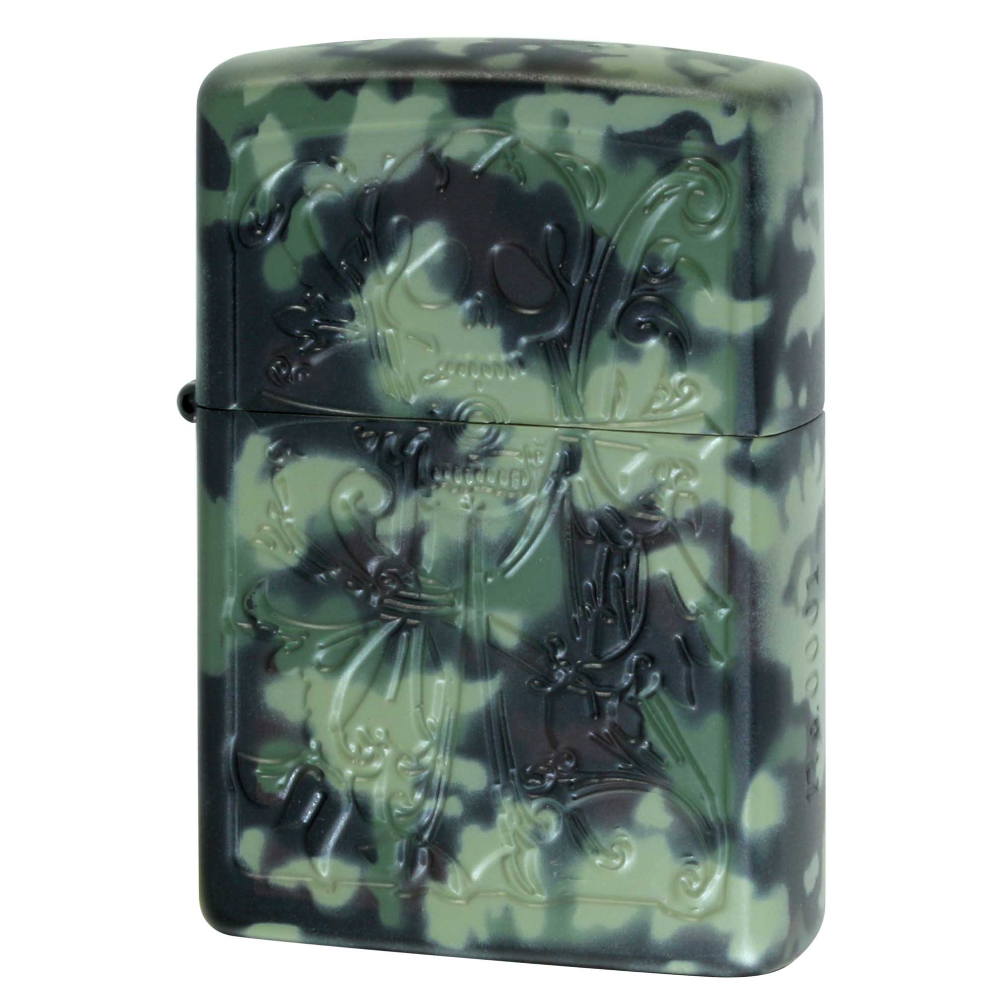 絶版/ヴィンテージ Zippo ジッポー 中古 1998年製造 Skull Cross スカルクロス 迷彩柄  [N]未使用・新品