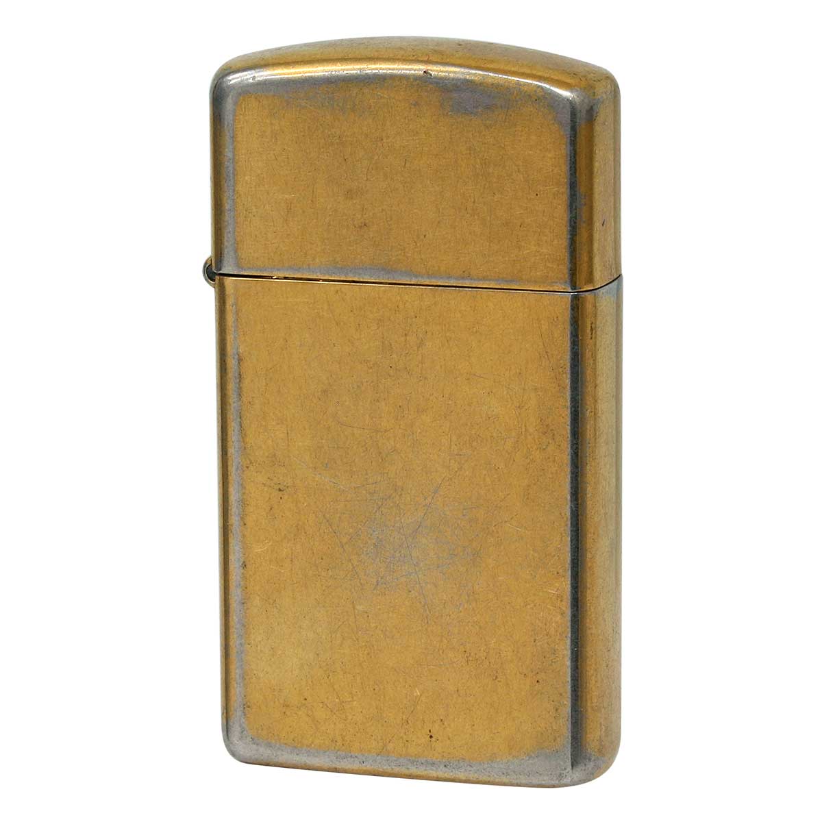 絶版/ヴィンテージ Zippo ジッポー 中古 1981年製造 金メッキ スリム  [D]傷汚れがあり使用に難あり
