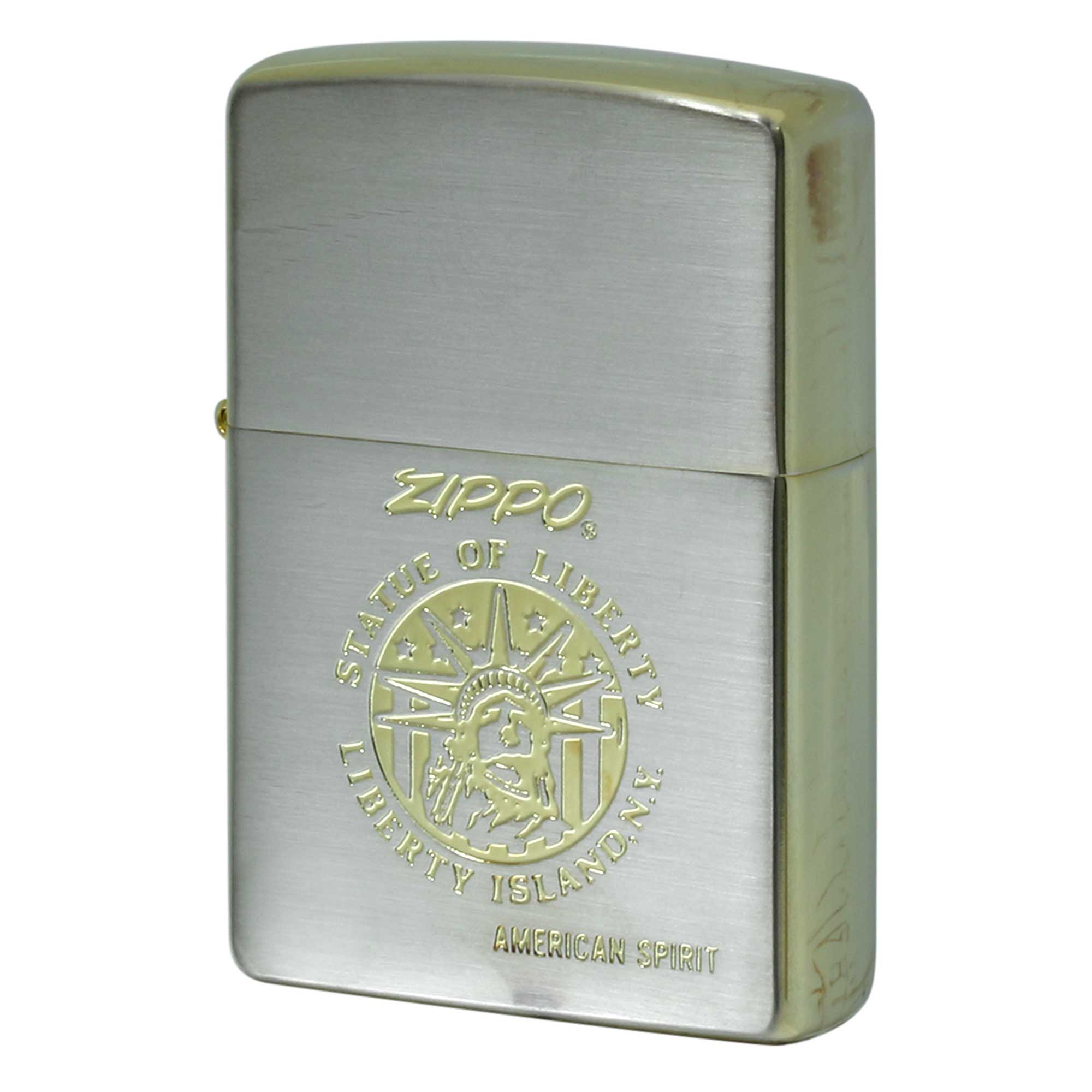 絶版/ヴィンテージ Zippo ジッポー 中古 2007年製造 自由の女神 SGコンビメッキ 腕時計セット  [N]未使用・新品