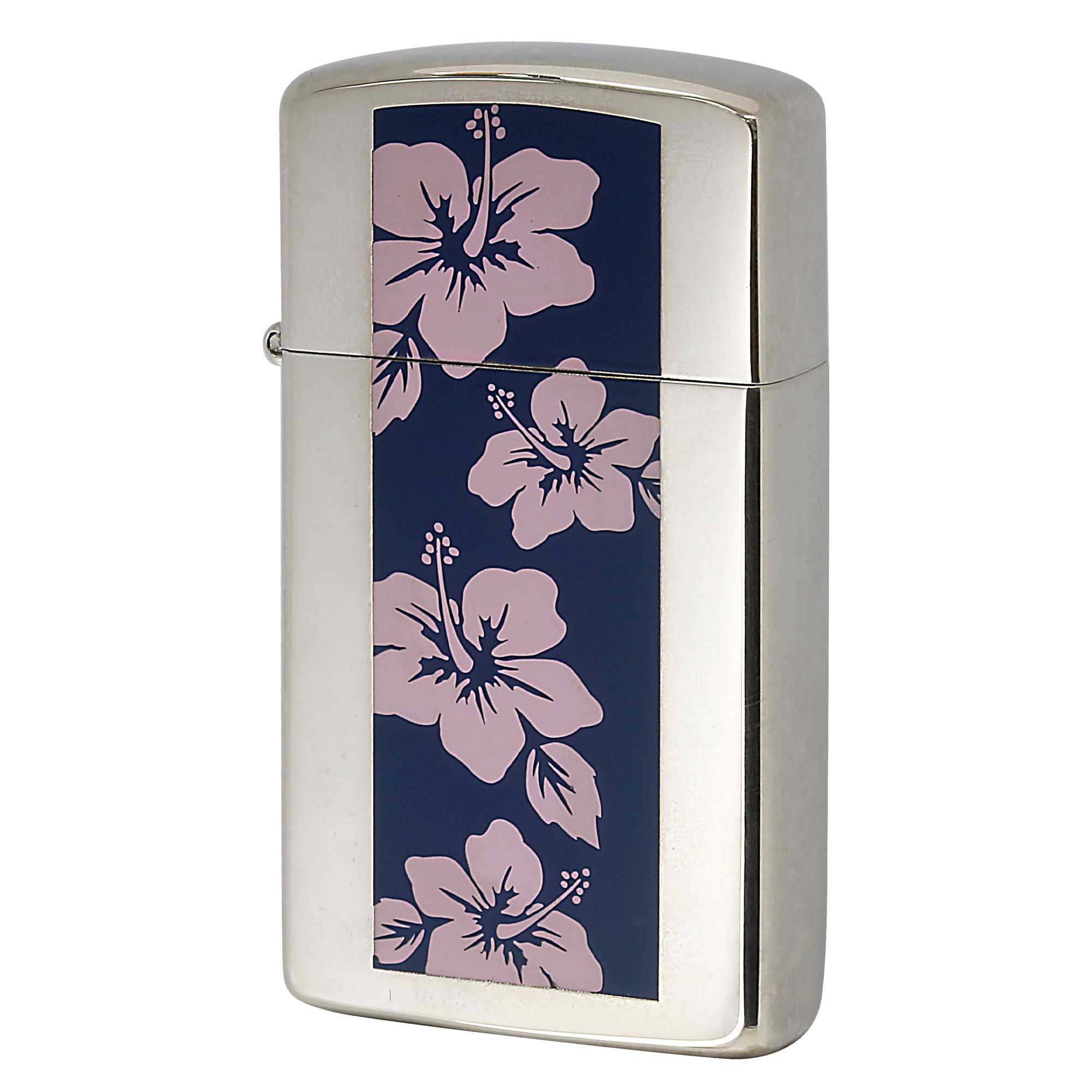 絶版/ヴィンテージ Zippo ジッポー 中古 1998年製造 スリム ハイビスカス プリント  [N]未使用・新品