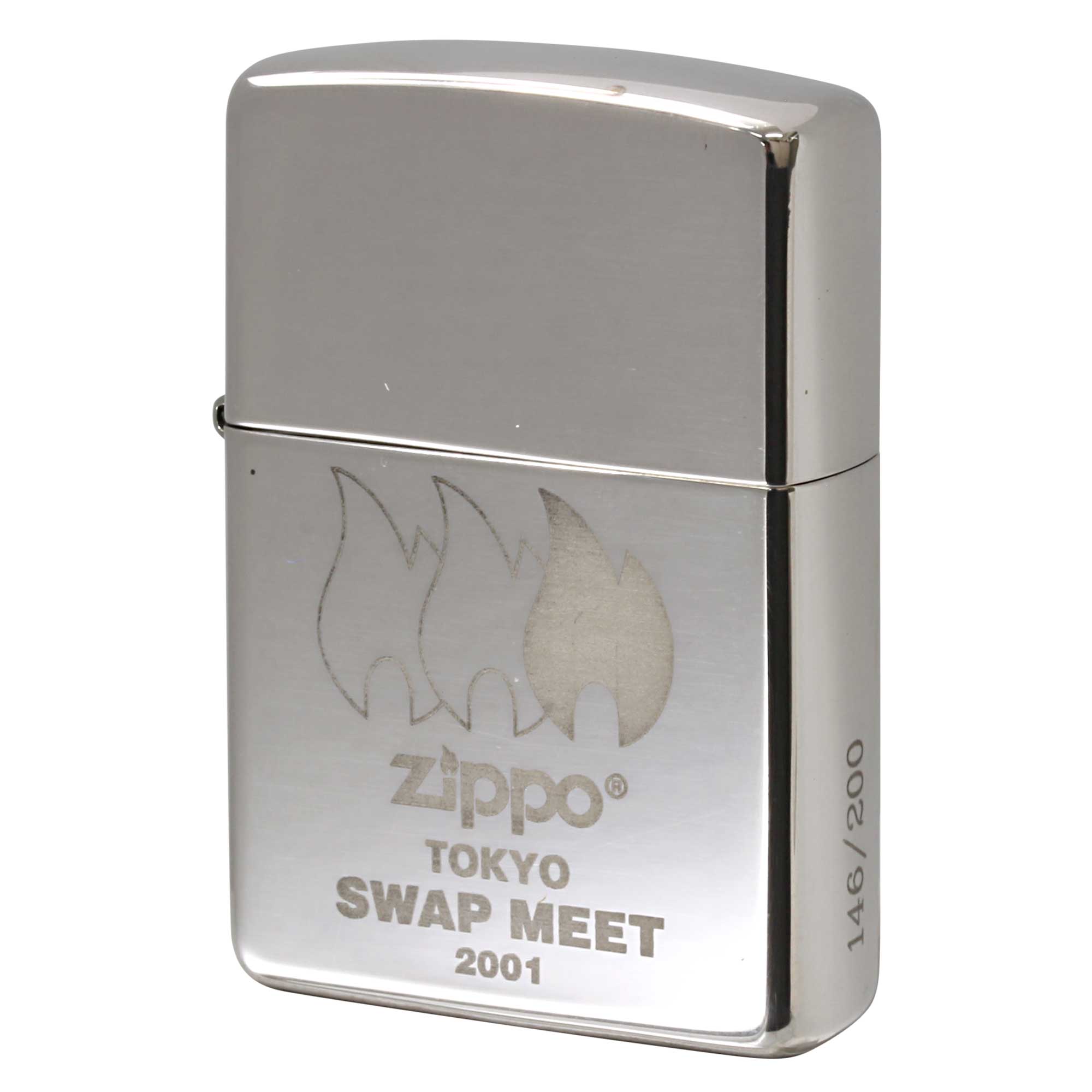 絶版/ヴィンテージ Zippo ジッポー 中古 2000年製造 2001年 東京スワップミート 純銀 SWAP MEET STIRLING 200個限定 #15  [S]ほぼ新品同様